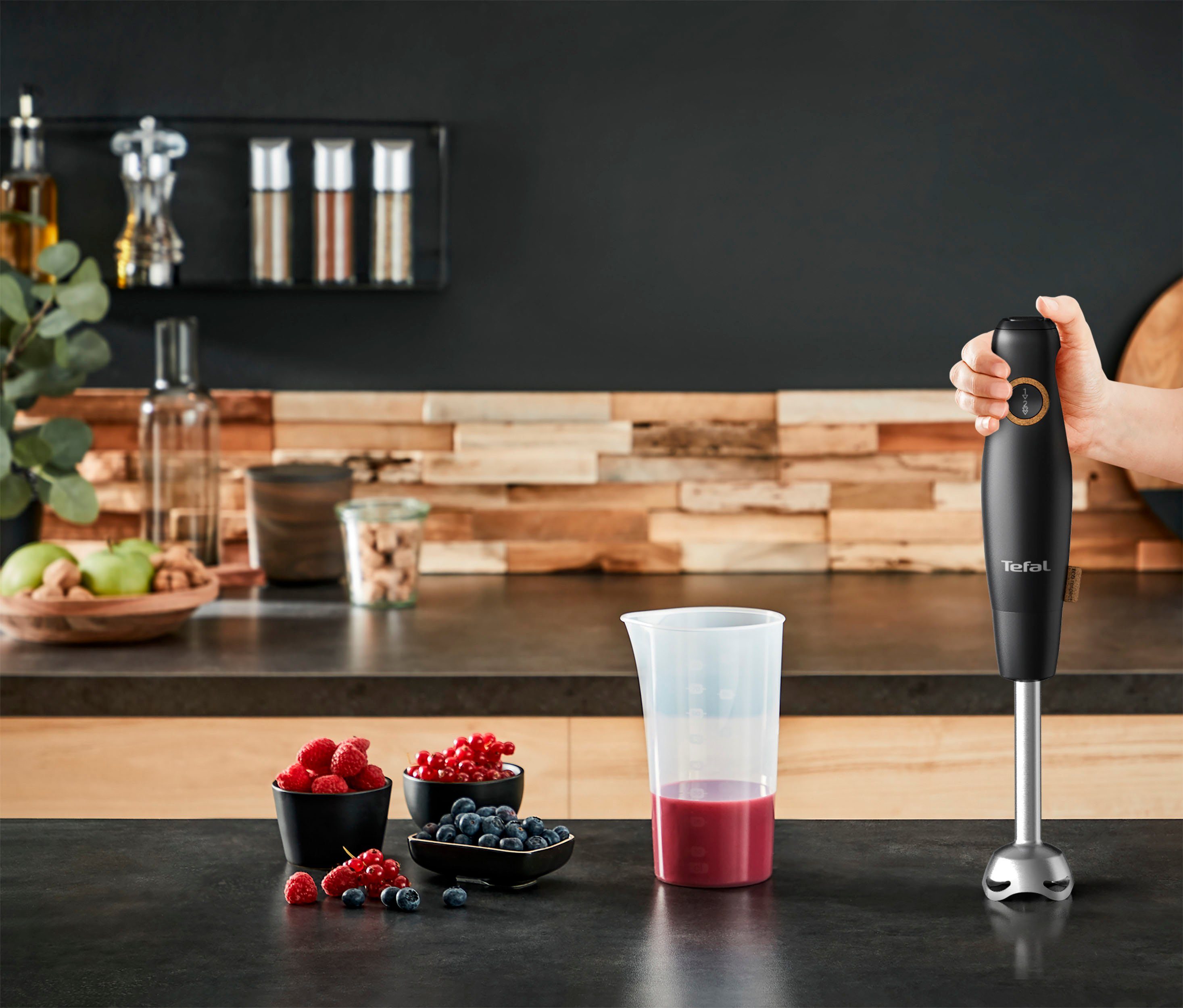 Tefal Staafmixer HB46E8 Eco Respect 4 powelix-lemmeten, spatscherm, ergonomische handgreep