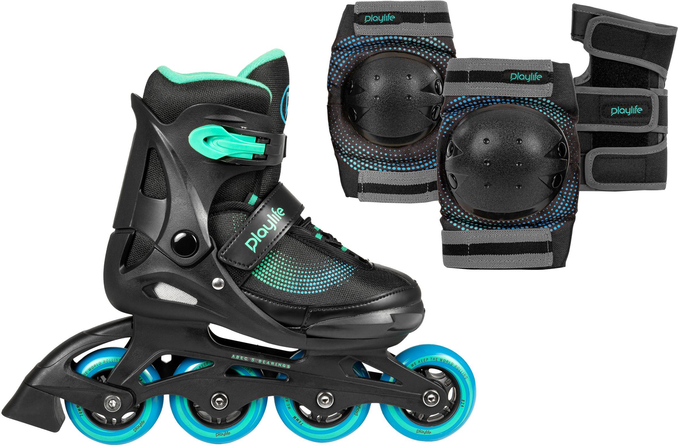 Playlife Inlineskates Playlife Joker met beschermingset bestaand uit knie-, elleboog-,...