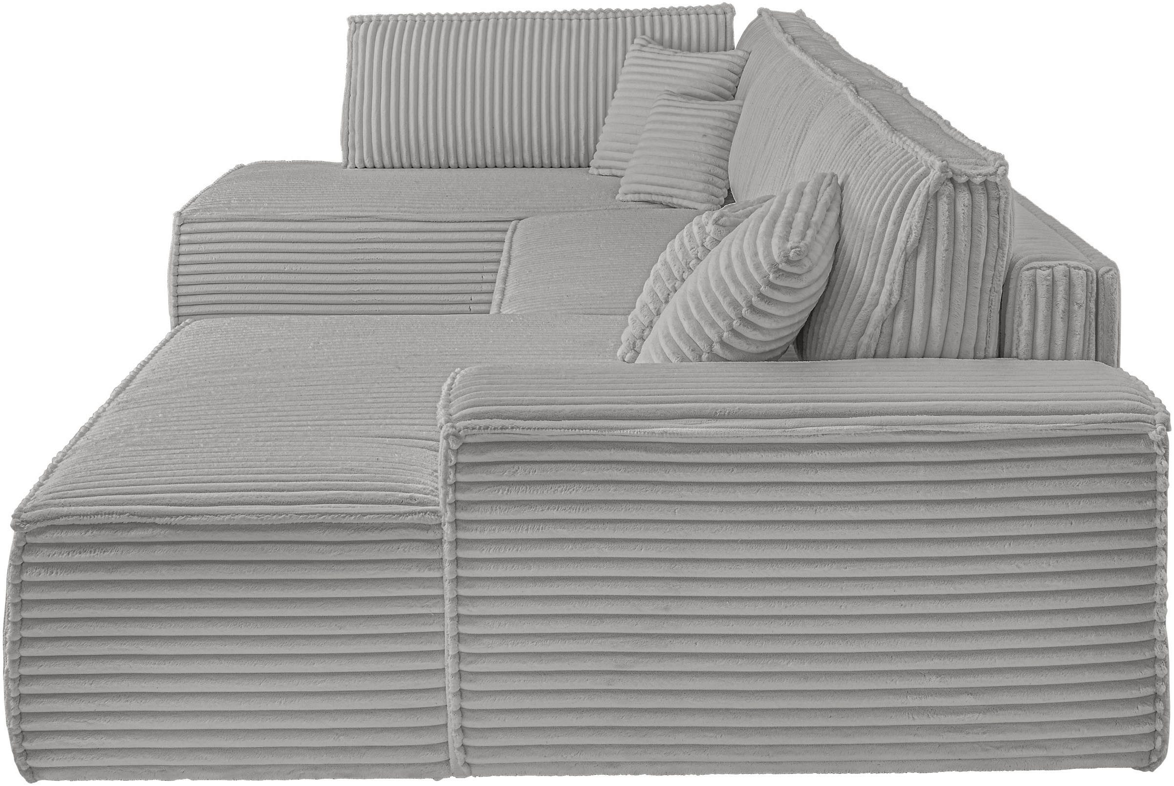 andas Zithoek FINNLEY U-model XXL 329 cm, bedbank, slaapfunctie m. bedkist