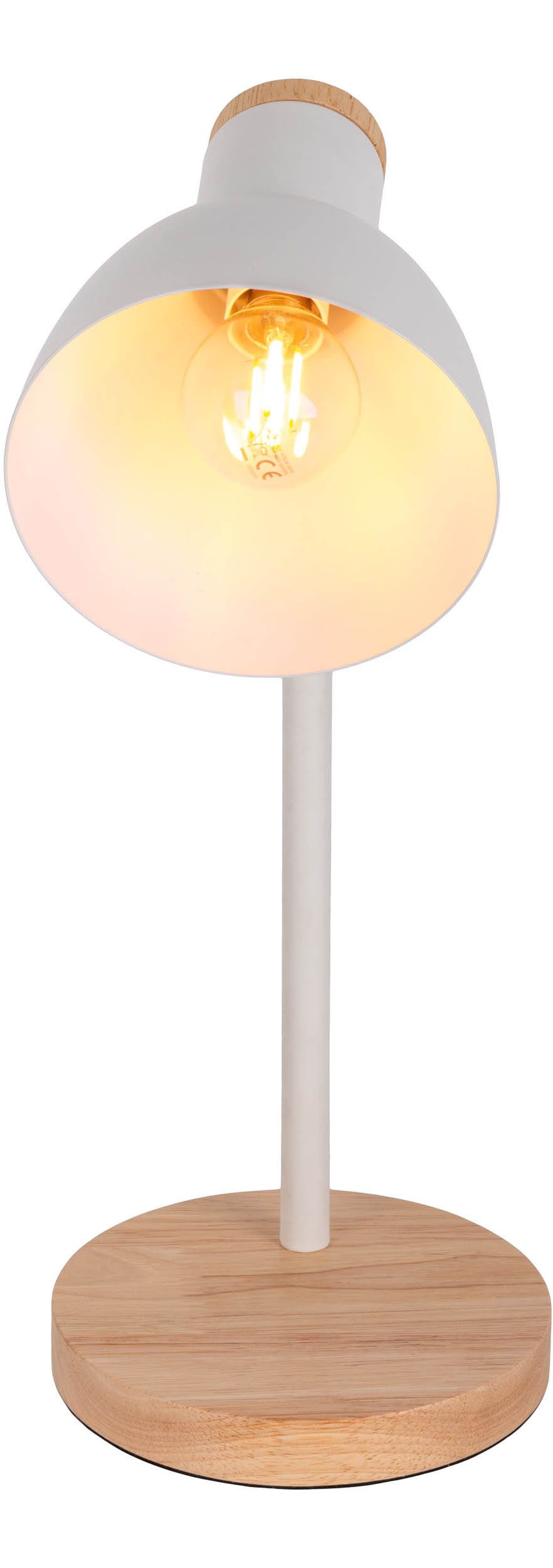 näve Bureaulamp Marie Voet en kap deels van hout, kap flexibel beweegbaar, E14 (1 stuk)