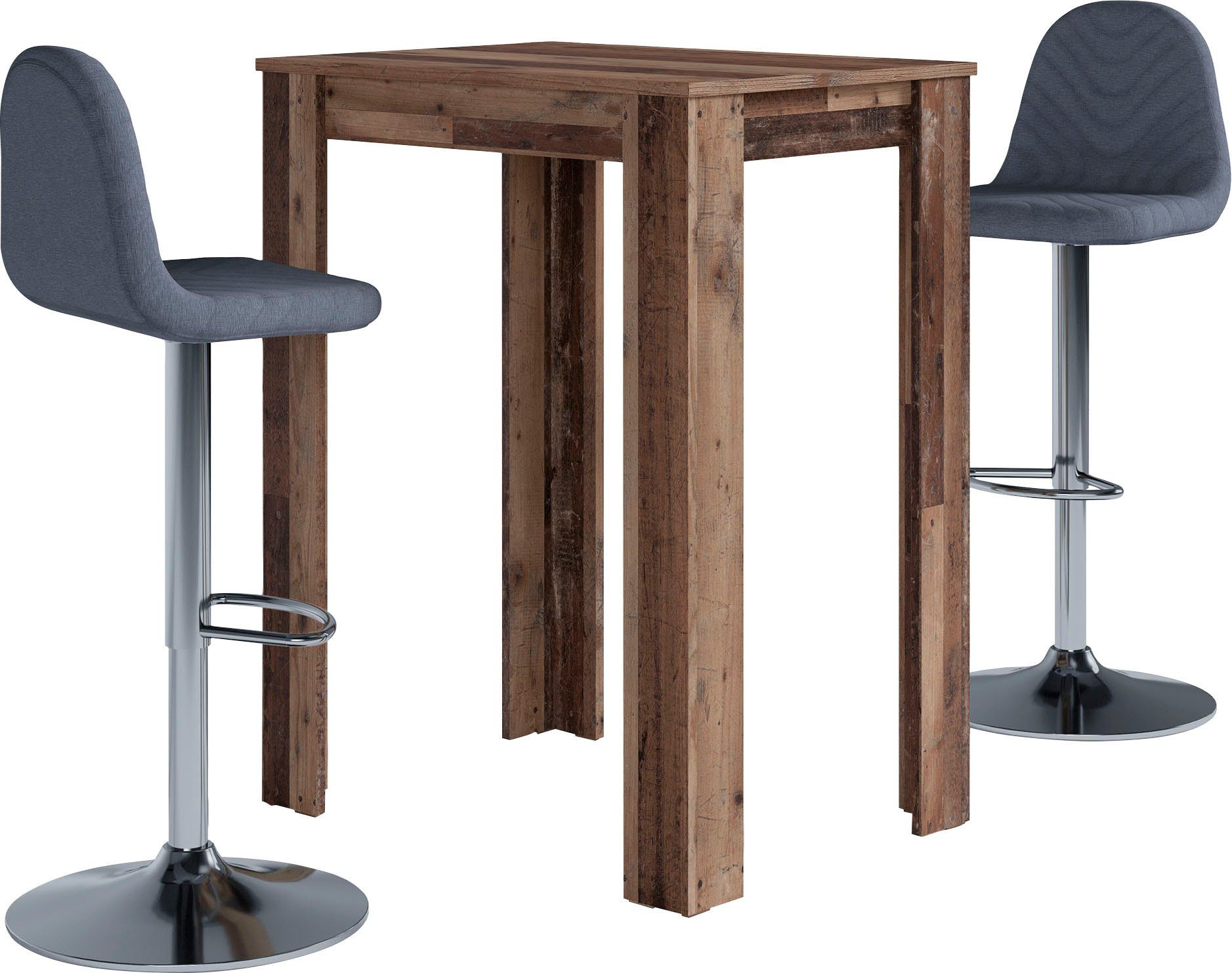 byLIVING Barkruk Casino 01 draaibaar met hoogteverstelling, bekleding van weefstof, metalen frame (set, 2 stuks)