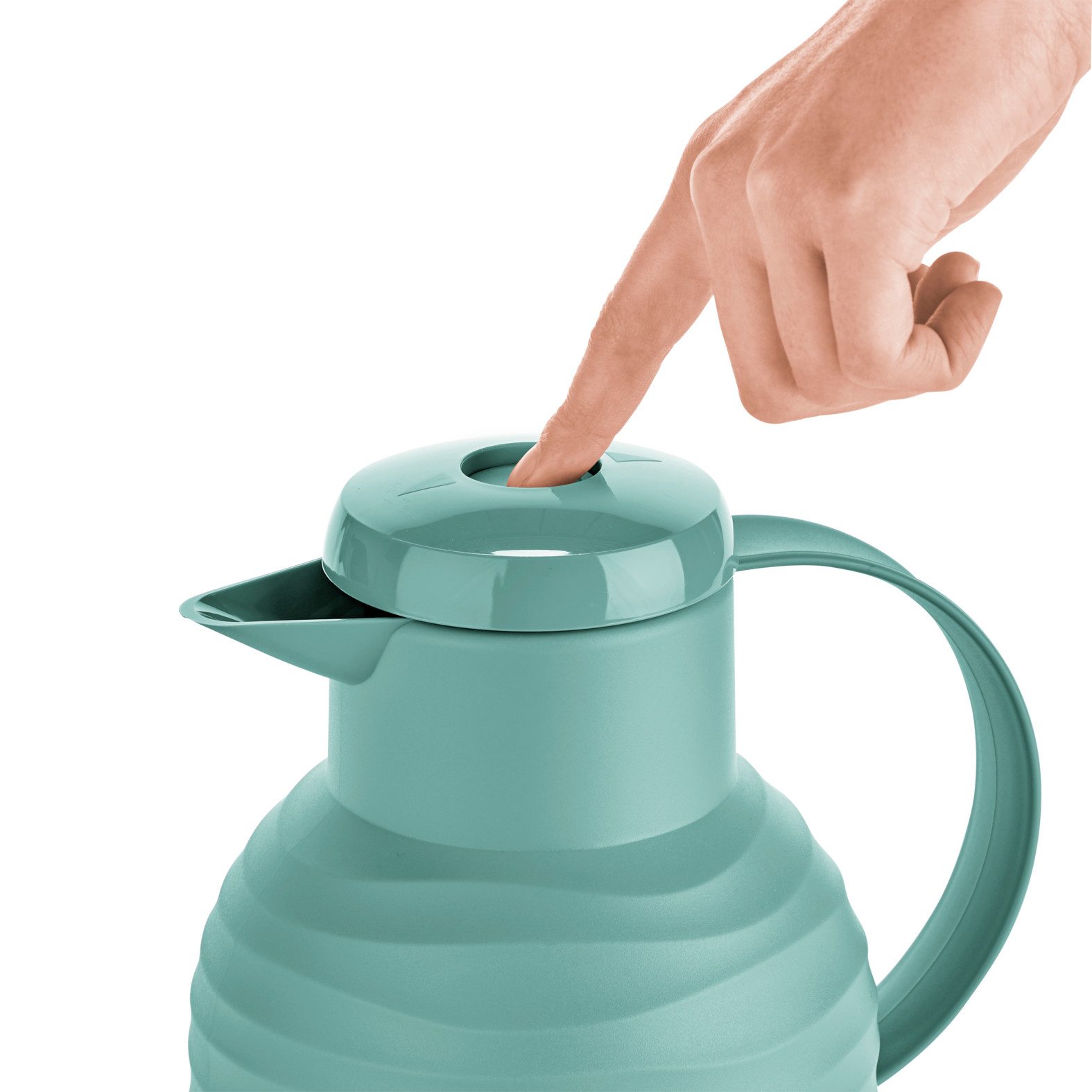 Emsa Thermoskan Samba Wave Made in Germany, 12u warm/24u koud, Quick-Press deksel, glazen fles