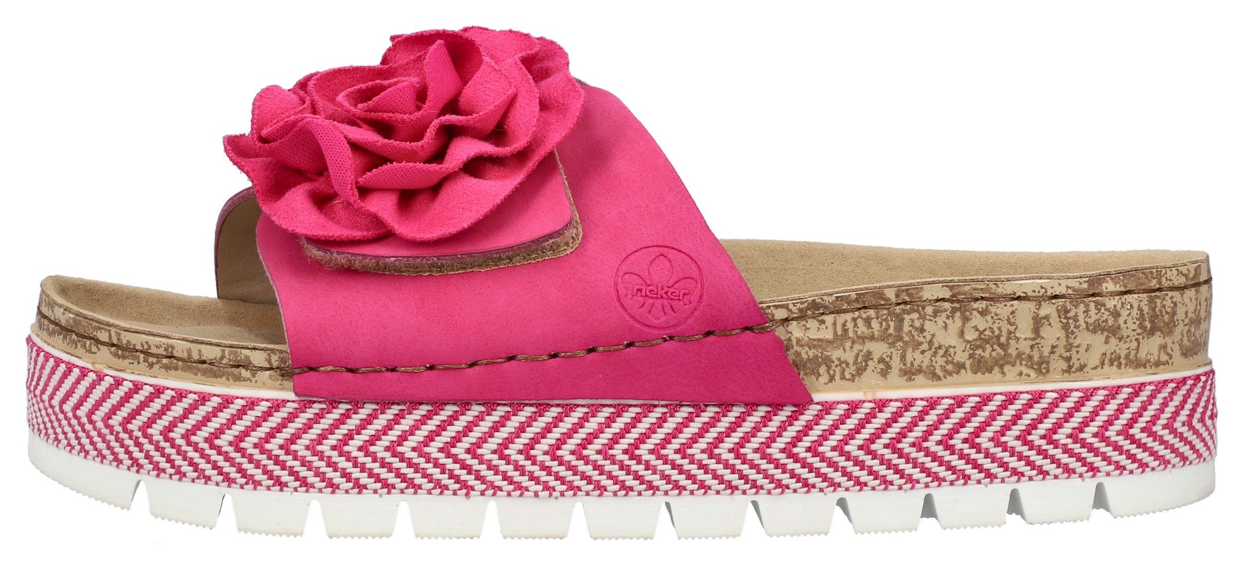 Rieker Slippers , zomerschoen, slippers met modieus plateau