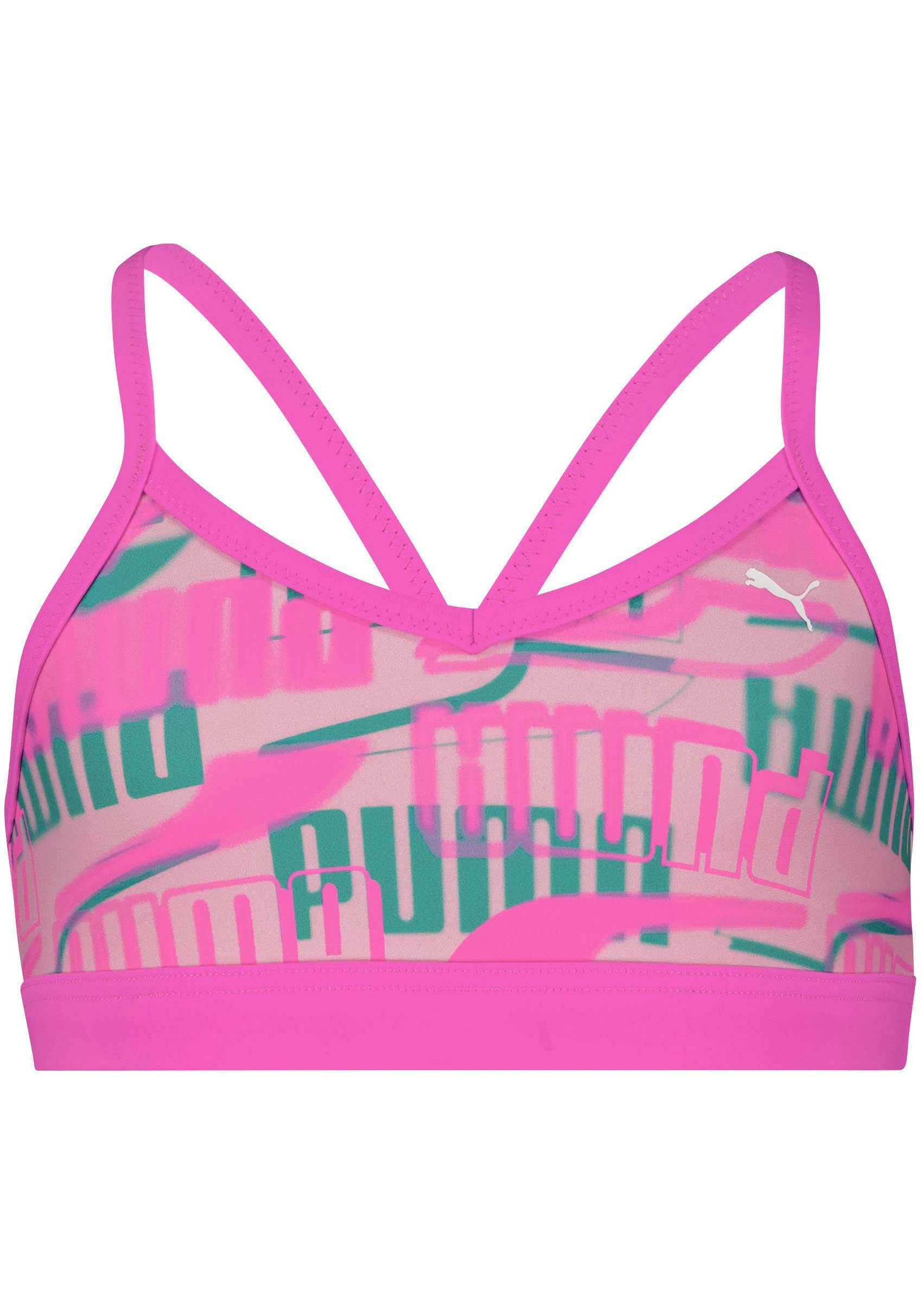 PUMA Bustierbikini met all-over logoprint (set, 2 stuks)