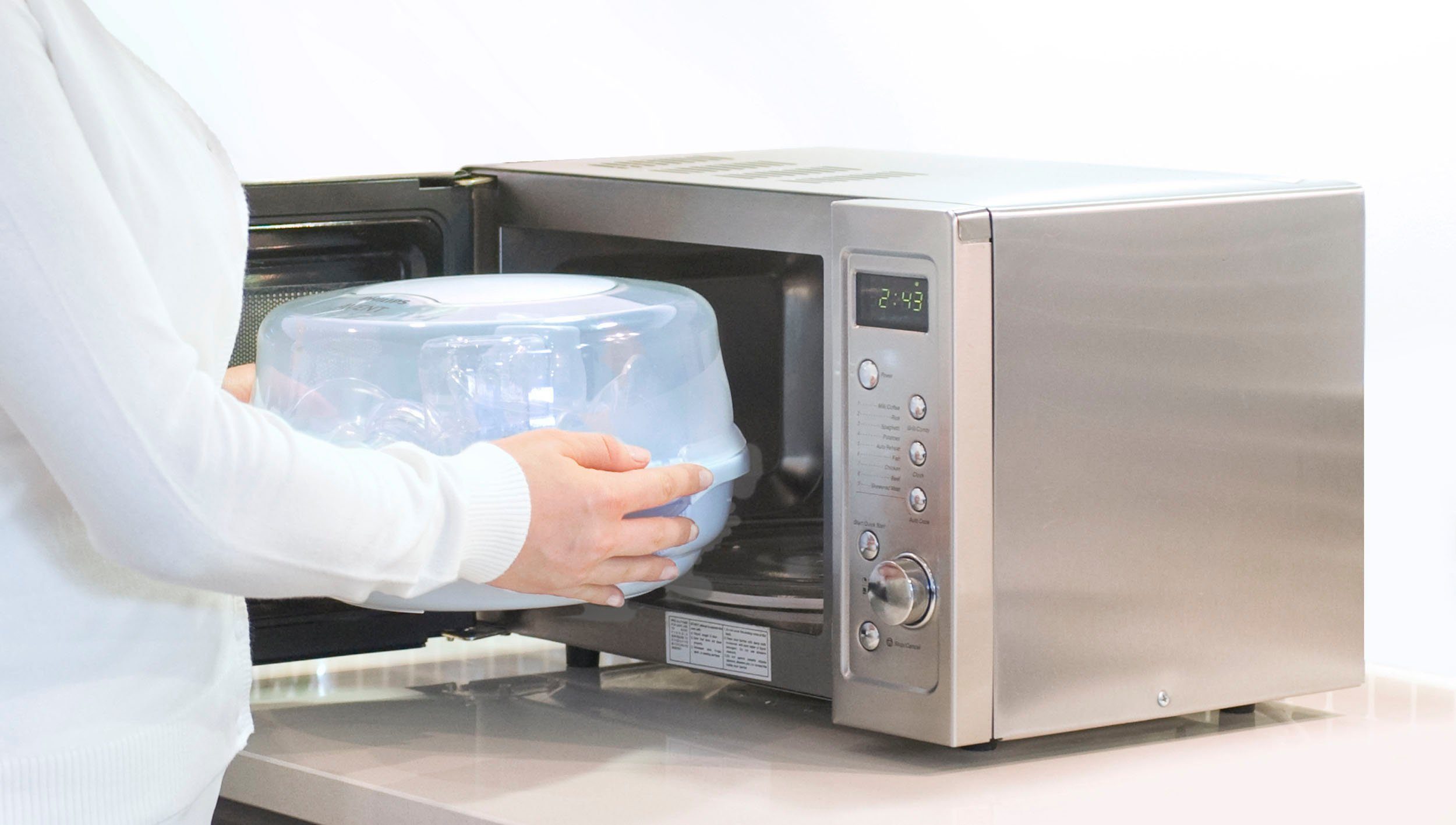 Philips AVENT Magnetron-stoomsterilisator SCF281/02 geschikt voor 4 philips avent-flessen, steriliseert in 2 minuten