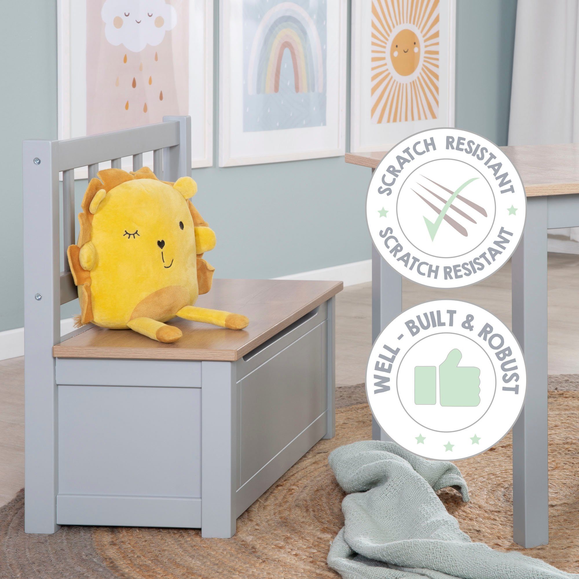 Roba® Kistbank Woody, ecru & taupe