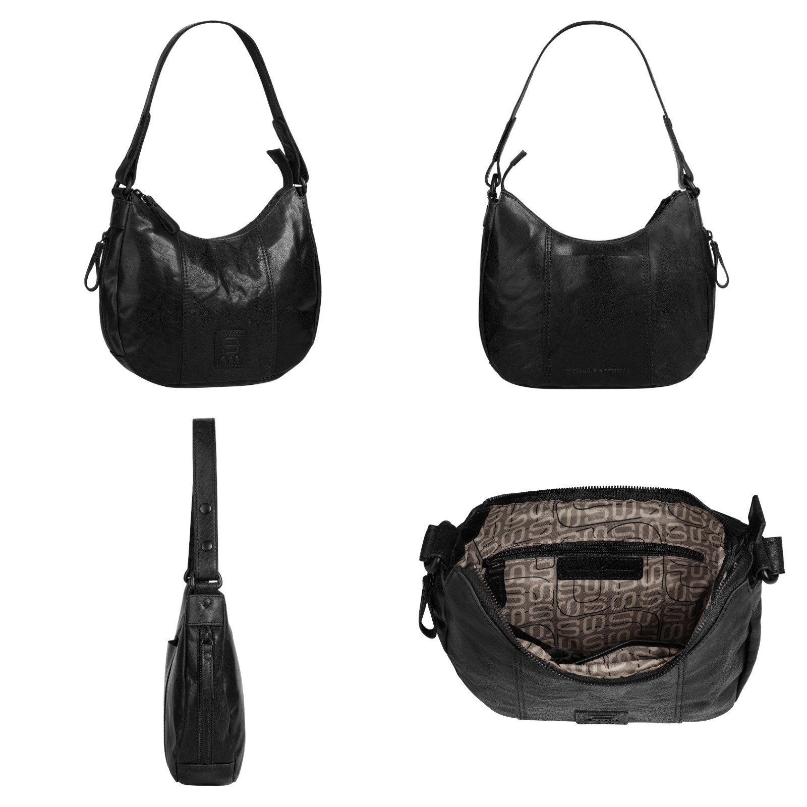 Spikes & Sparrow Schoudertas echt leder