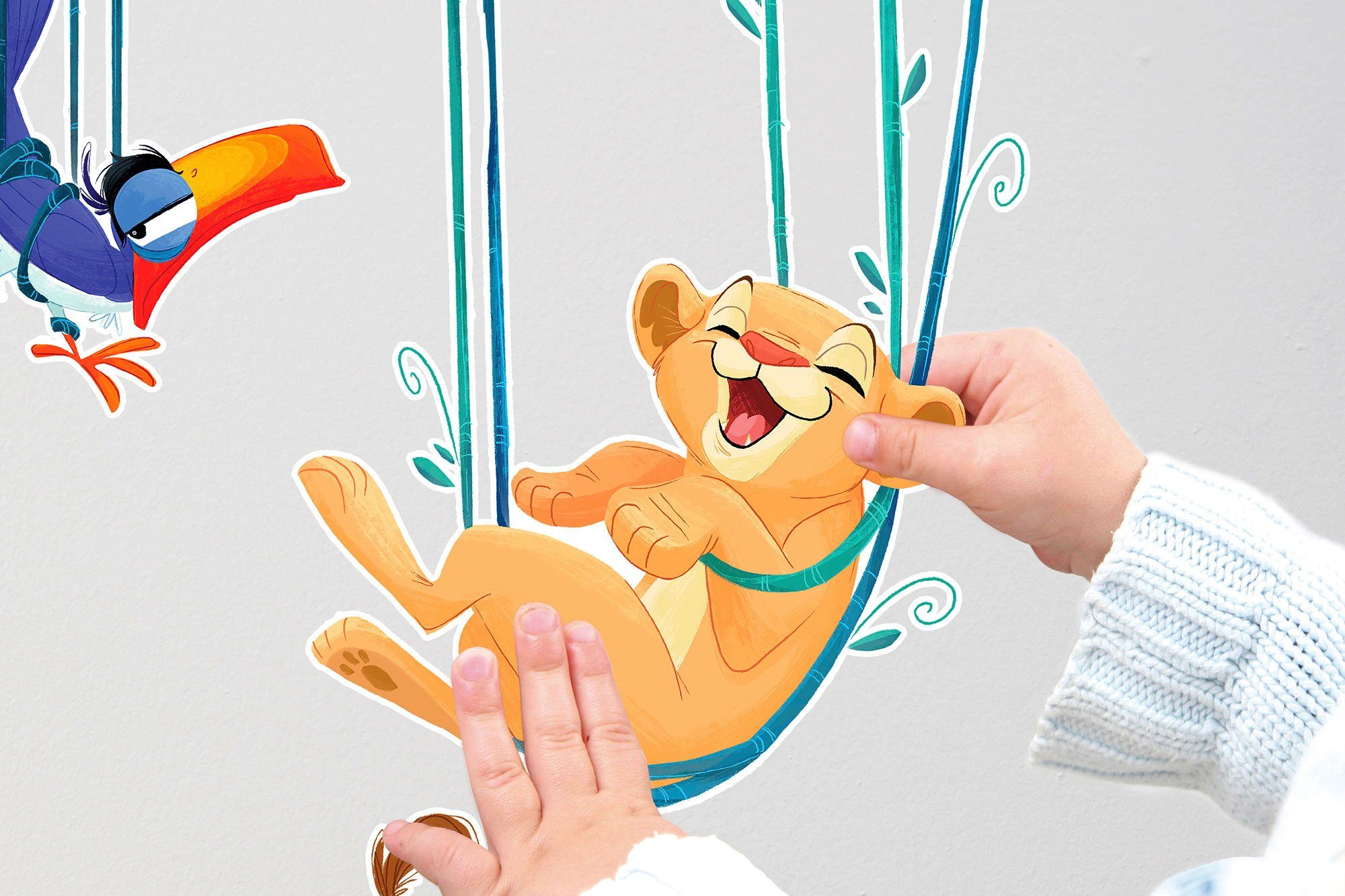 Komar Wandfolie Lion King Relax - afm. 50 x 70 cm zelfklevend, wandstickers, kinderkamer (3-delig)