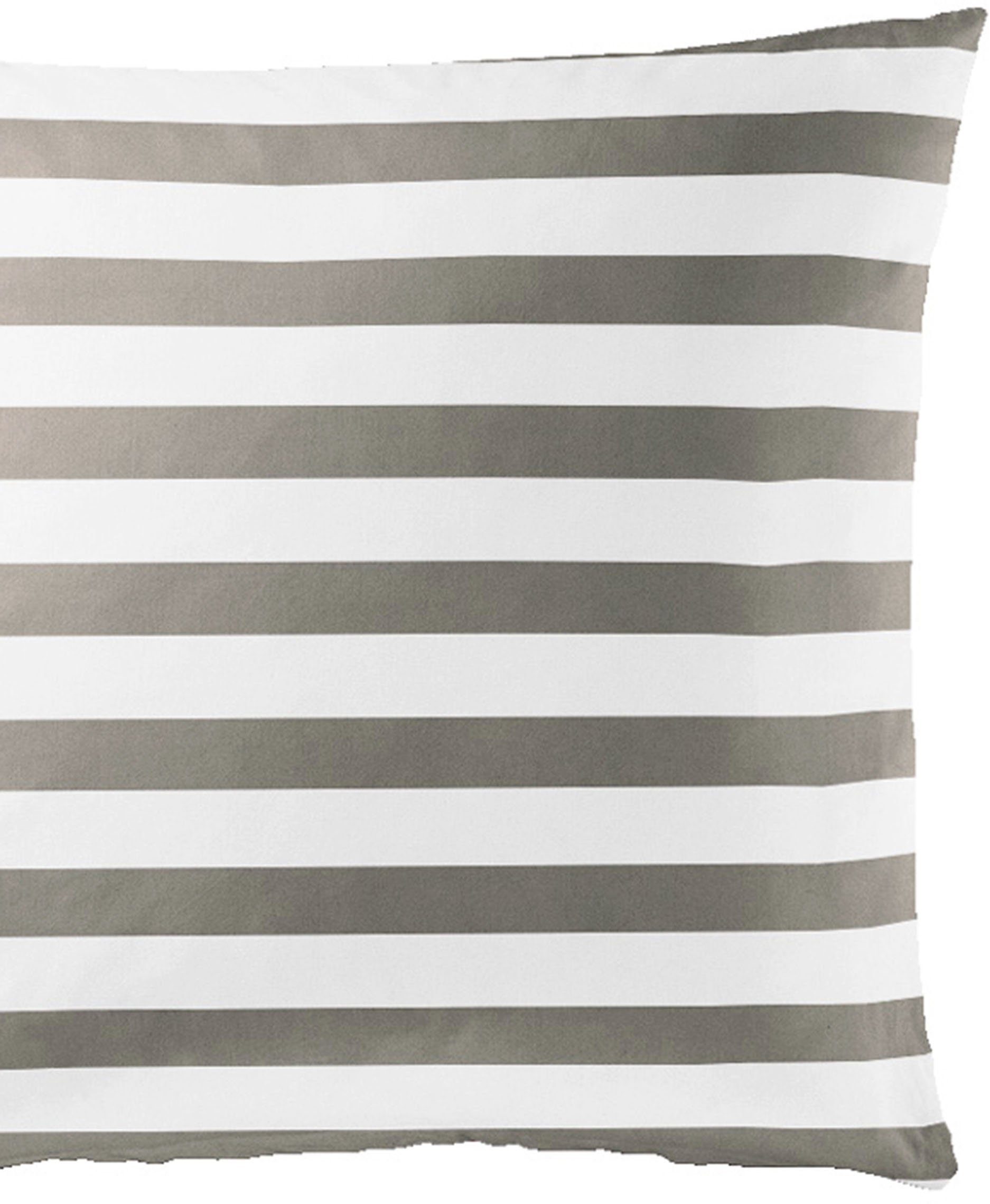BIERBAUM Beddengoed Modern Stripes Mako-satijn, 100% katoen, gestreept, onderhoudsvriendelijk (2-delig)