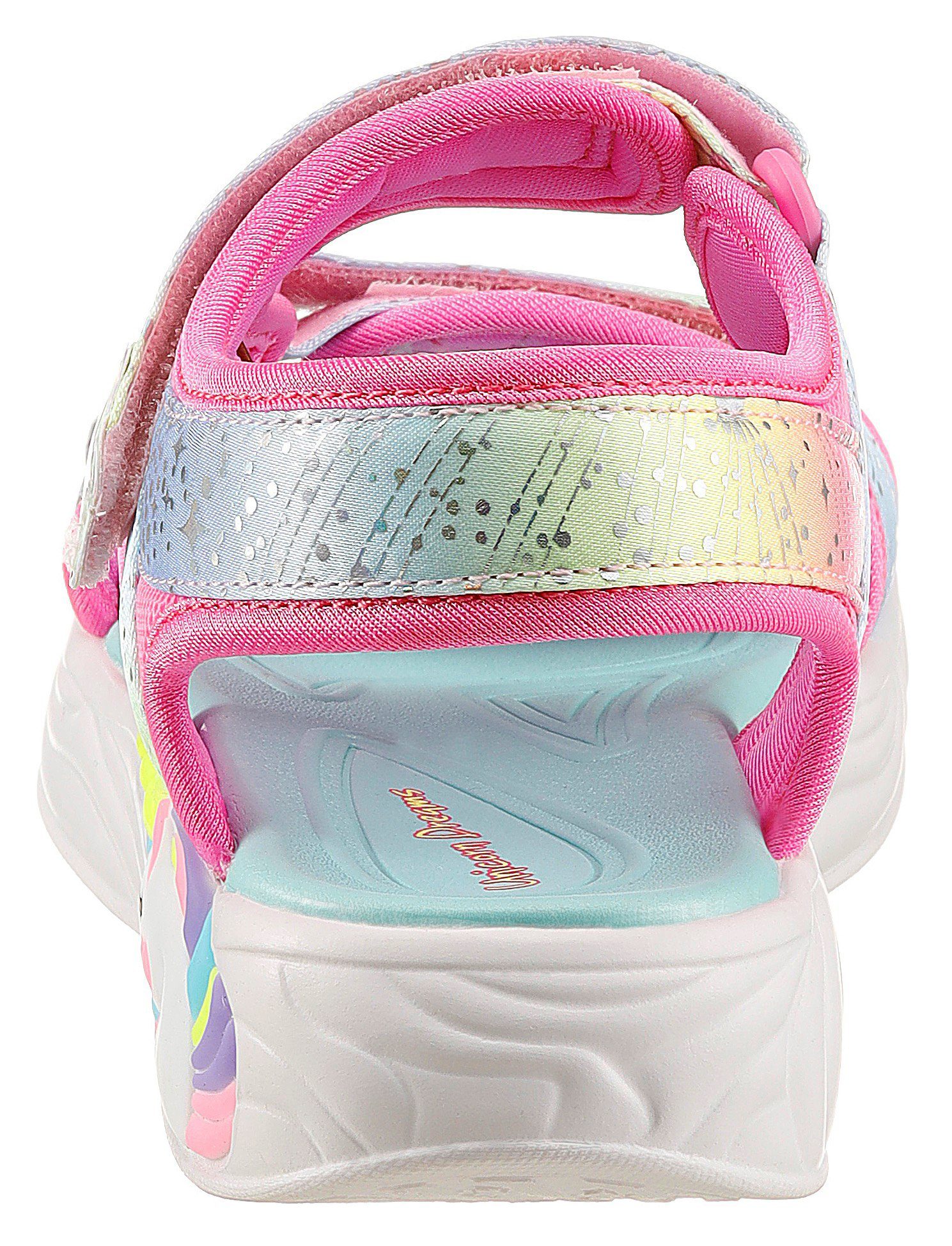 Skechers Sandalen UNICORN DREAMS SANDAL MAJESTIC BLISS , zomerschoen, klittenbandschoen, flitsende schoen, flitsende eenhoorn applicatie