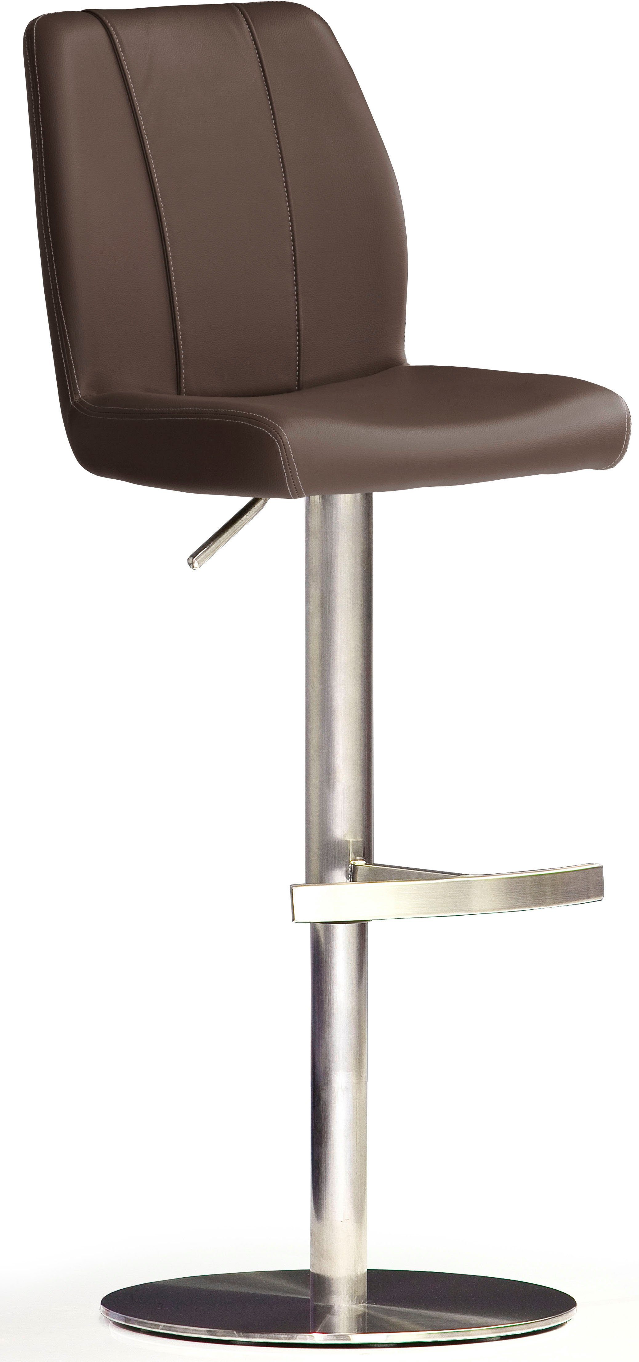MCA furniture Bistrostoel BARBECOOL met rugleuning, ronde voetplaat, 360° draaibaar, zithoogte van 56-81 cm barkrukken bruin