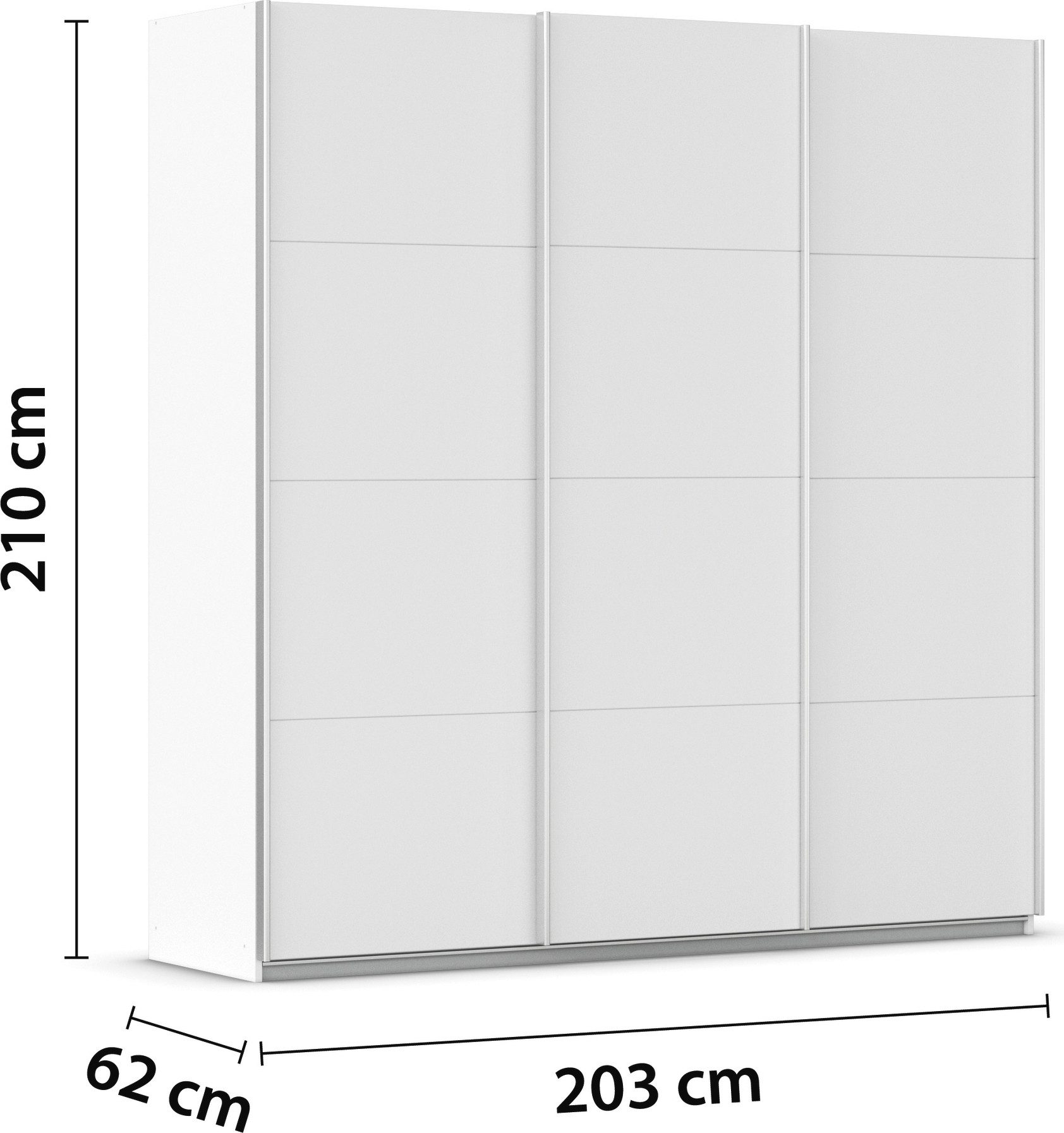 rauch Schuifdeurkast Kledingkast kast garderobe AGORDO met decor- of hoogglansfront doordachte binnenuitrusting, in 4 breedtes en 2 hoogtes made in germany