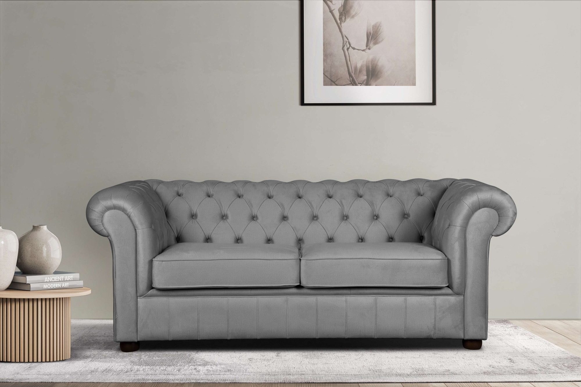 Home affaire 3-zitsbank CHARENTE, optionele slaapbank, Chesterfield-sofa, bedfunctie met edele knoopbevestiging en typische armleuningen, b/d/h 198/89/74 cm