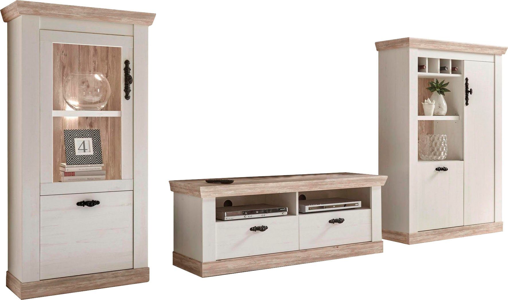 Home affaire Wandmeubel Florence (3-delig) tv-wandmeubels wit