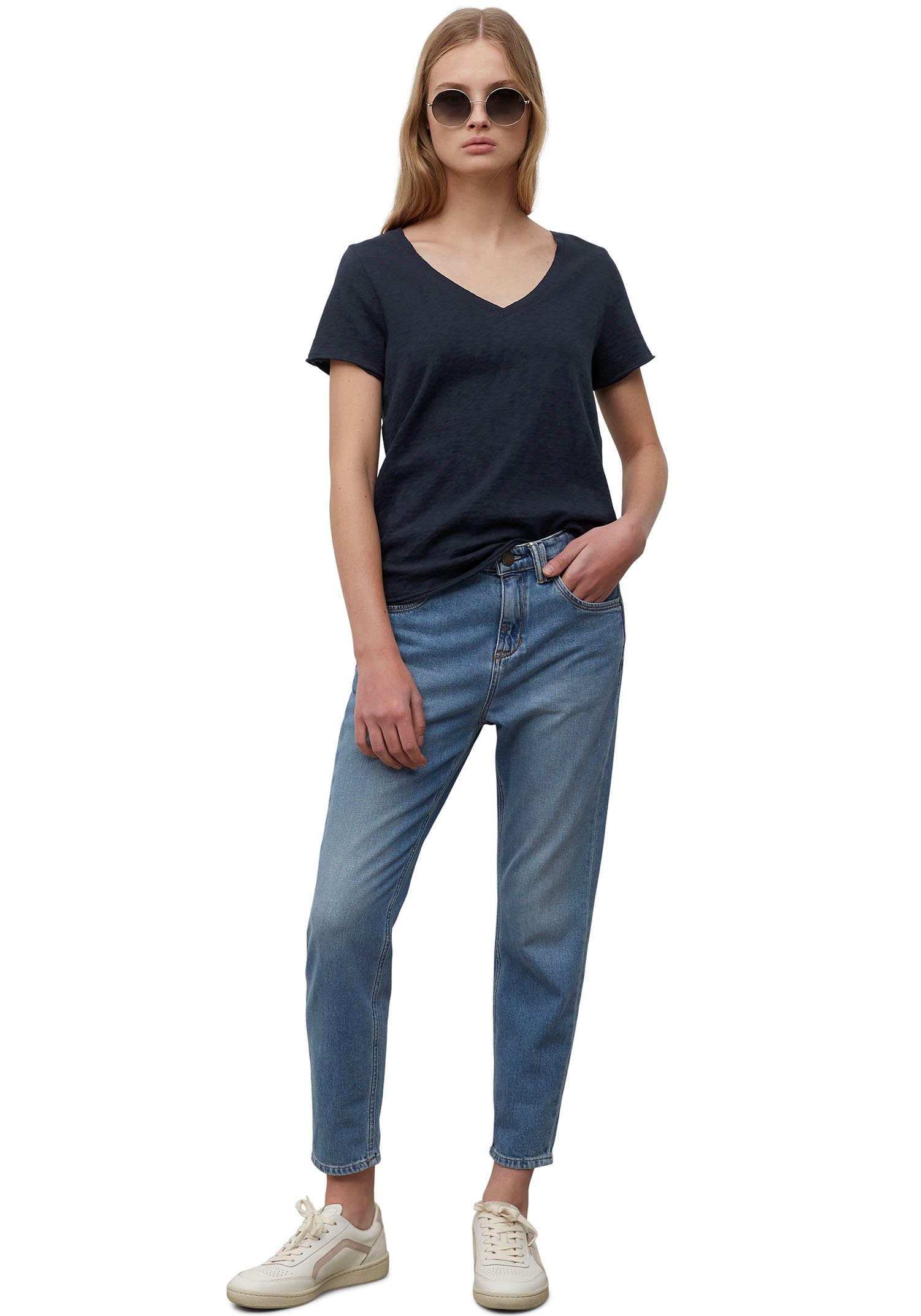 Marc O'Polo DENIM T-shirt met afgeronde v-hals