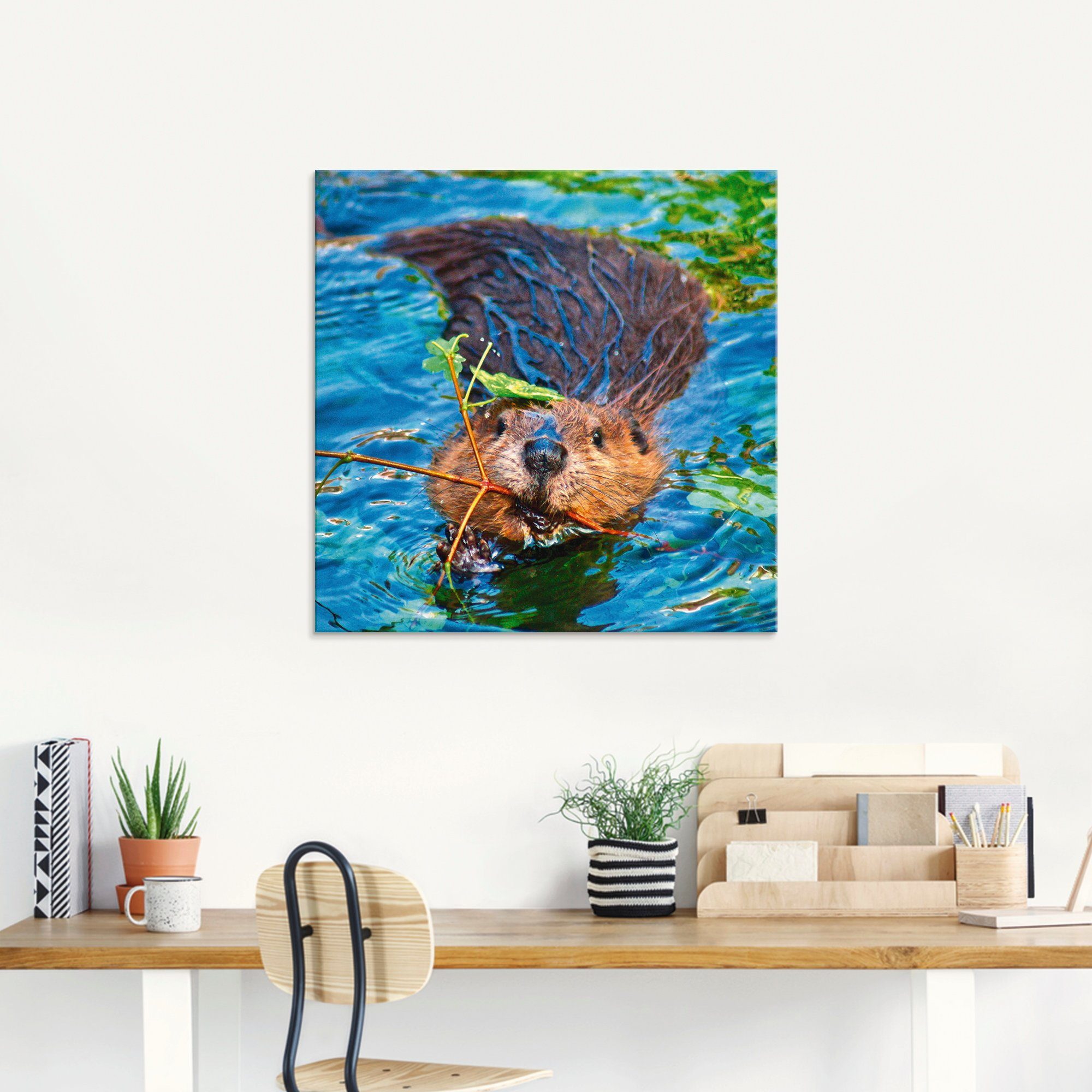 Artland Print op glas Fijnflanel Apport in verschillende maten