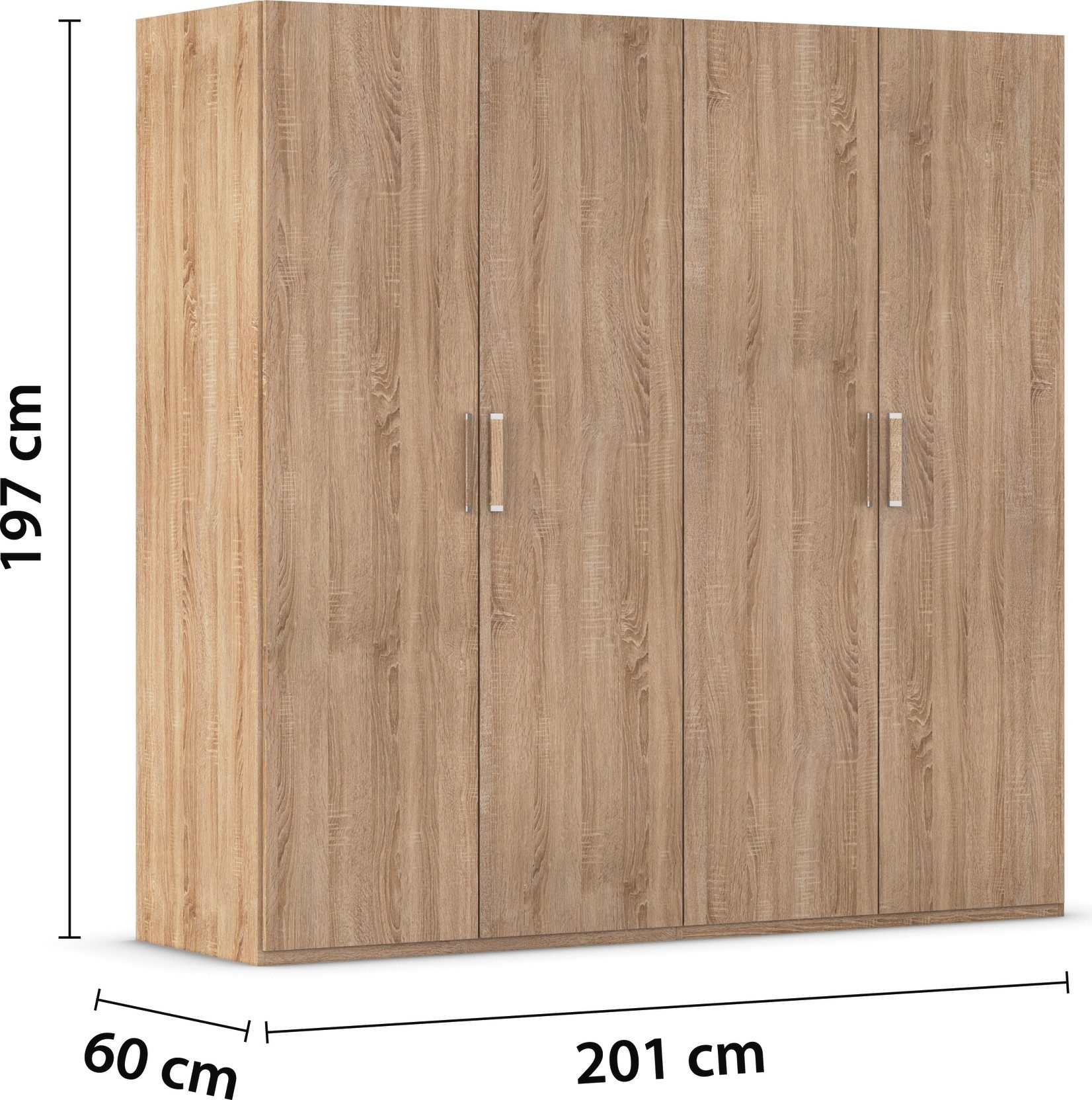 rauch Draaideurkast Kledingkast Kast Garderobe Slaapkamerkast EVELYN in elegante stijl, veel opbergruimte 4 breedtes en 2 hoogtes made in germany