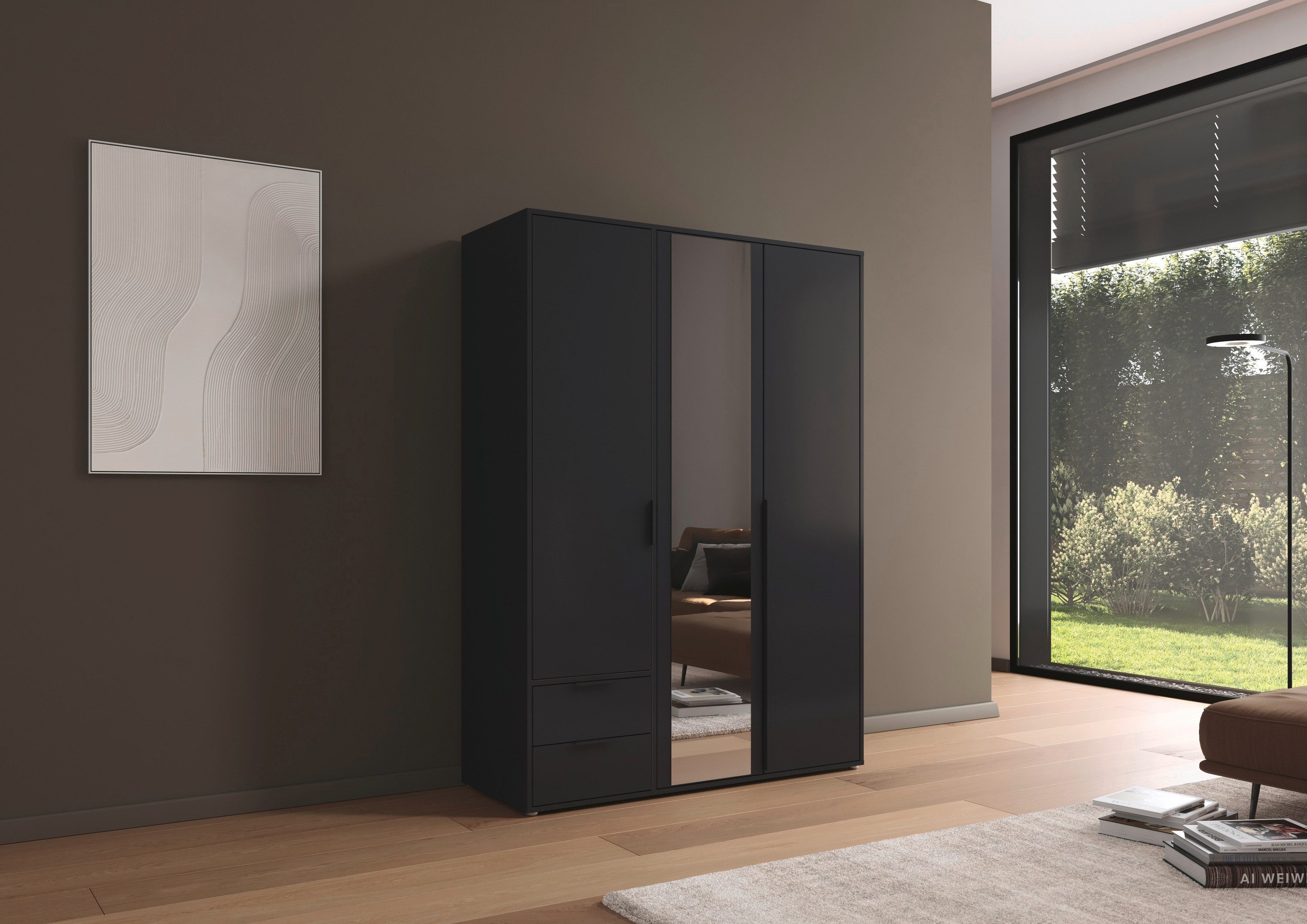 rauch Draaideurkast Kledingkast Kast Garderobe Wasmand NAGATA met Spiegel und schubladen sowie stangengriffen topseller made in germany
