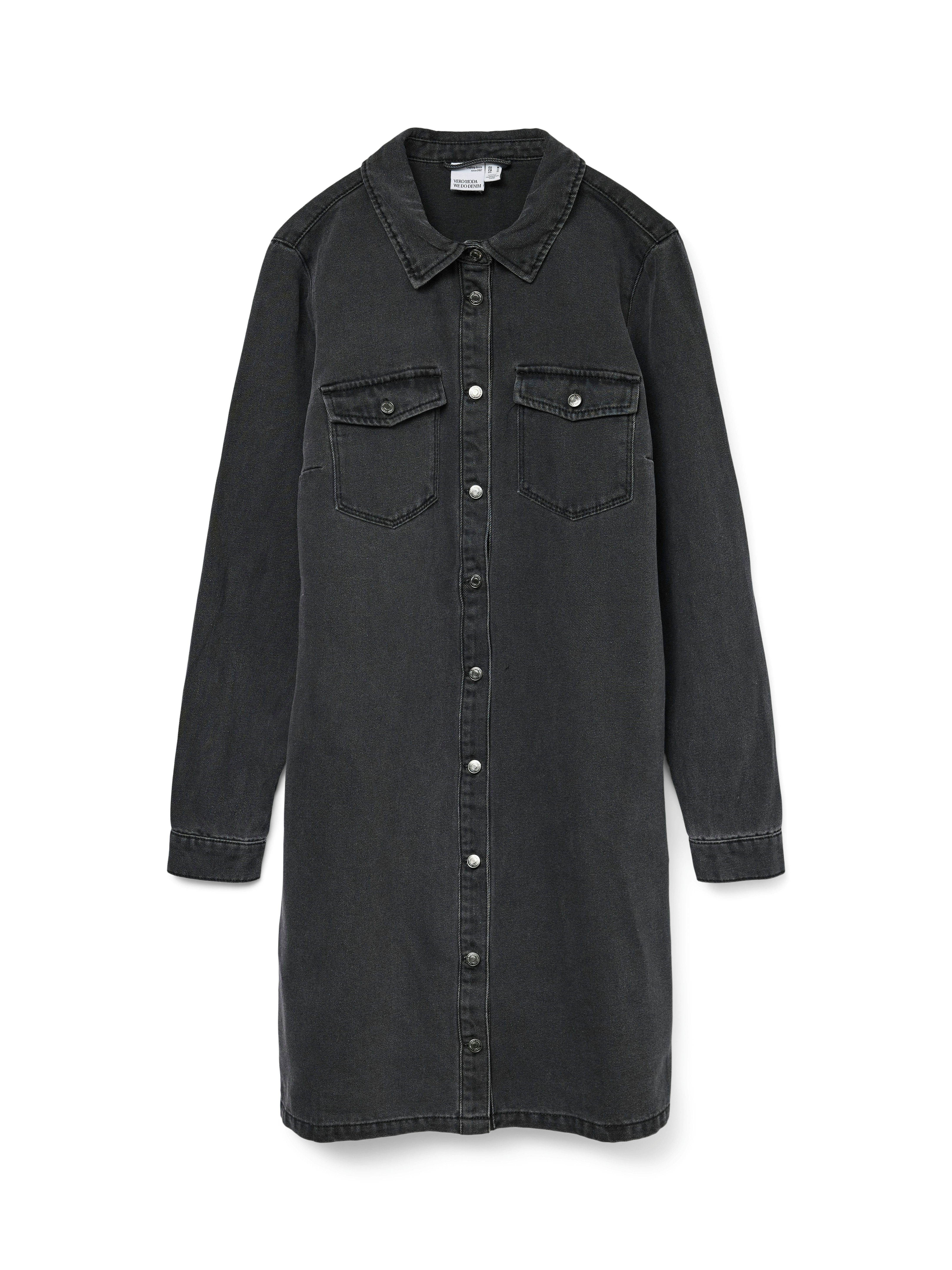 Vero Moda Jeans jurk VMJENNIE LS SHORT DENIM DRESS GA NOOS