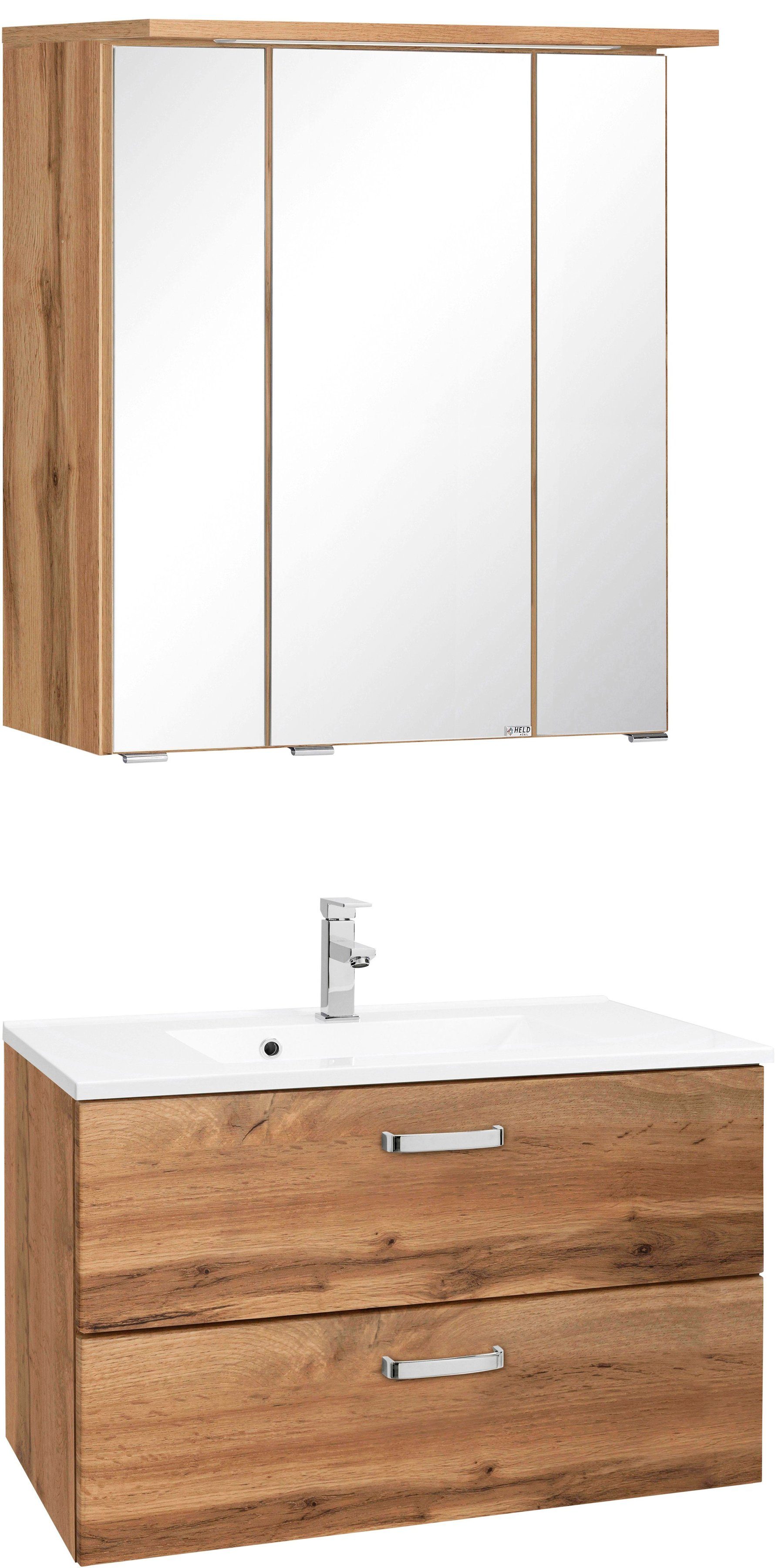 welltime Badkamerserie Ravenna met soft-close functie (2-delig) badmeubelsets beige
