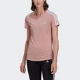 adidas performance t-shirt loungewear essentials slim 3-strepen roze