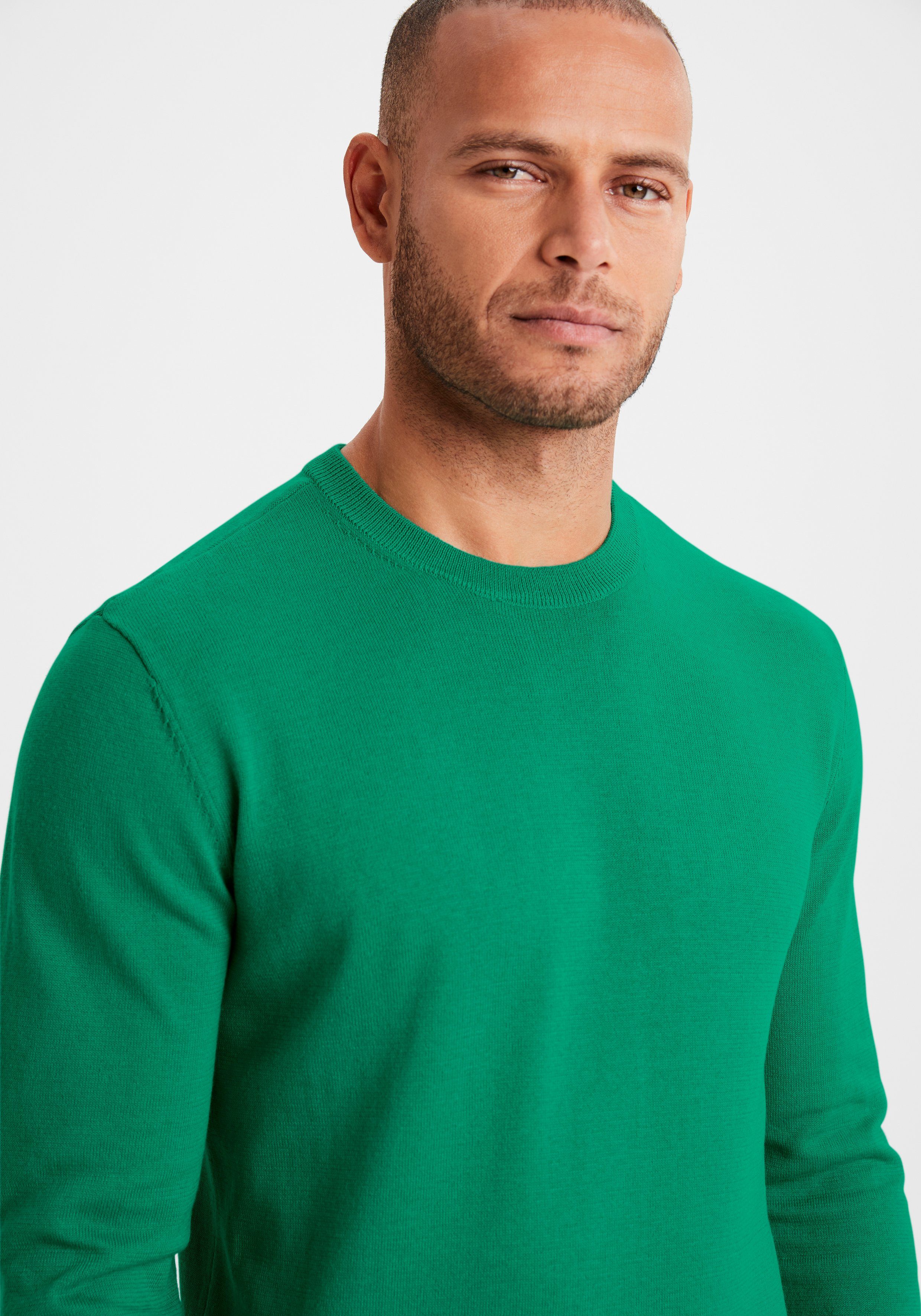 H.I.S Gebreide trui Regular fit, lange mouwen, pullover van fijn breiwerk, katoenmix