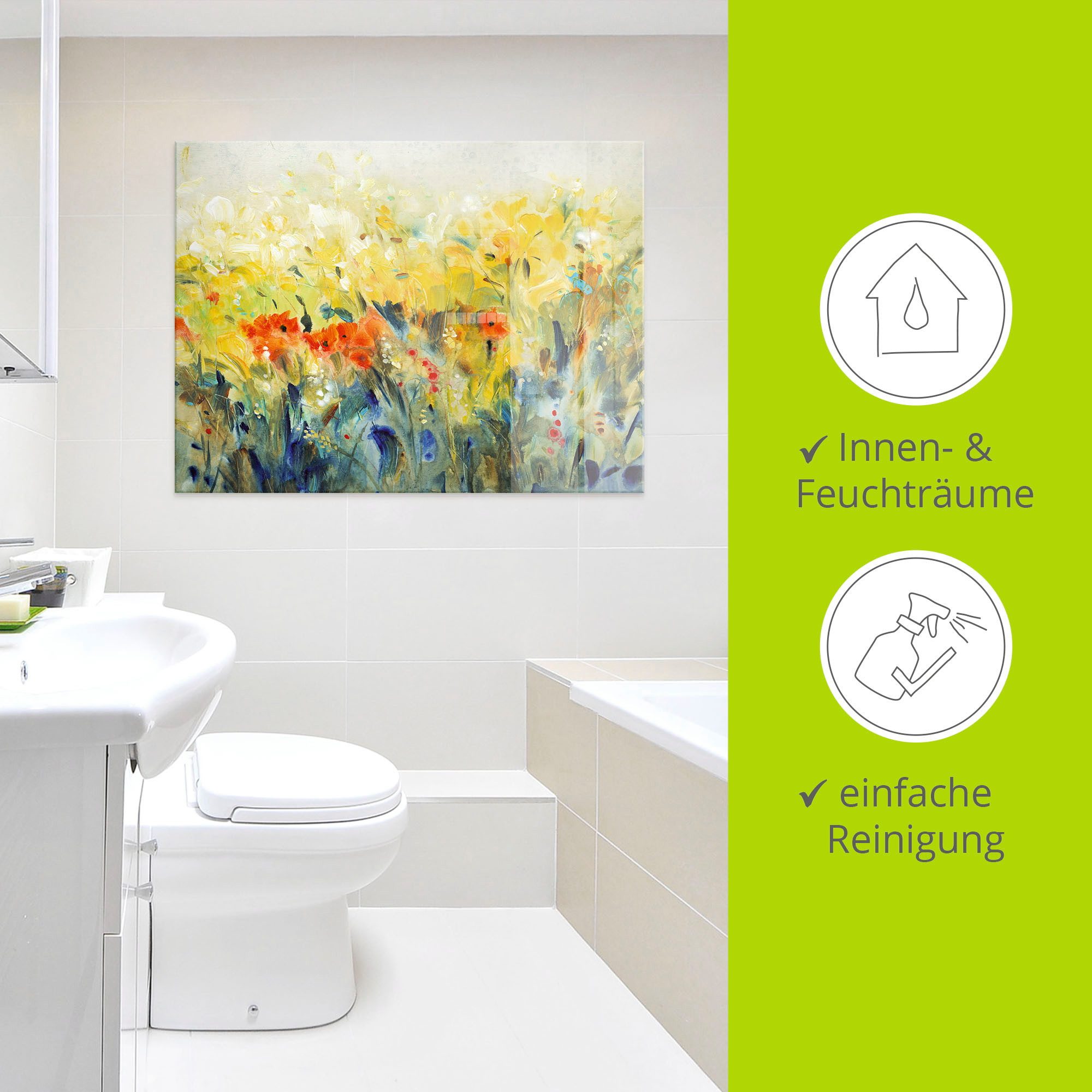 Artland Print op glas Zwierige bloemen II in verschillende maten