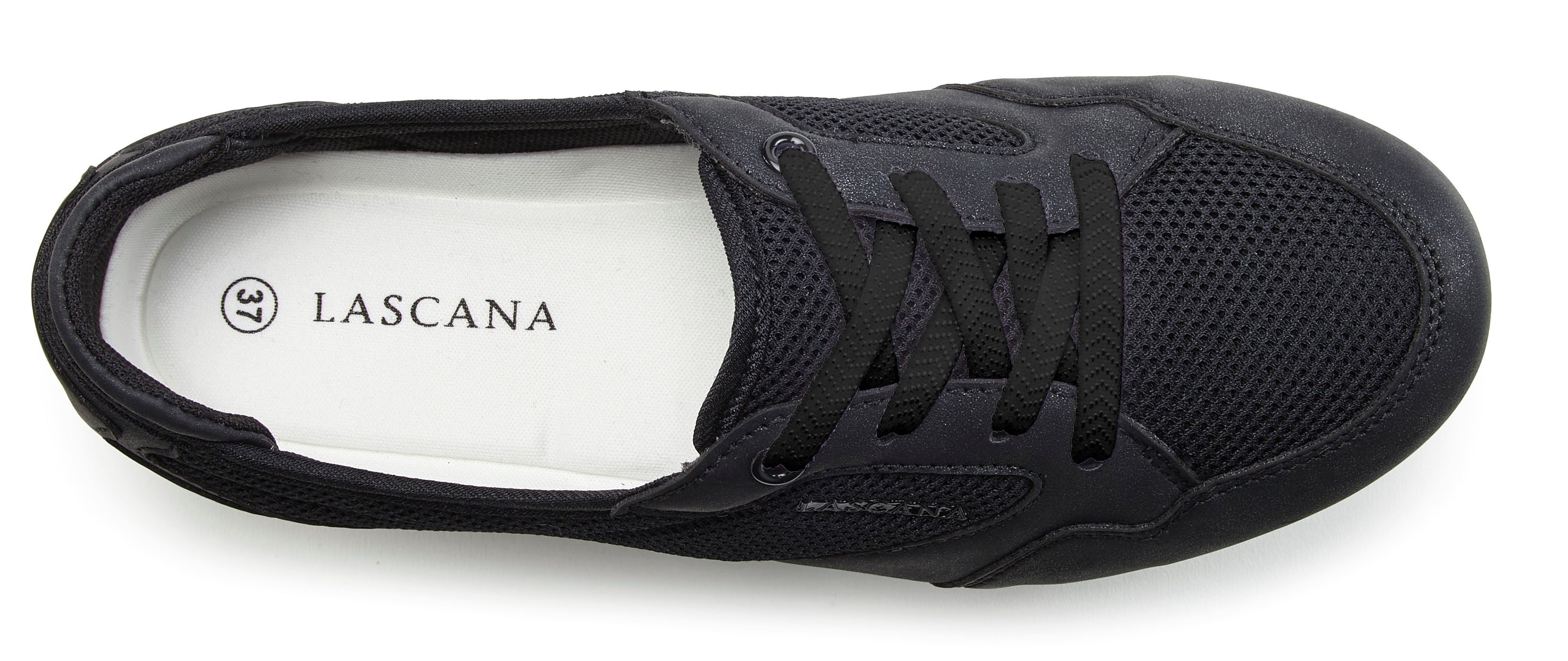 Lascana Sneakers Vrijetijdsschoen, lage schoen, Vrijetijdsschoen, lage schoen in modieuze mesh-look VEGAN