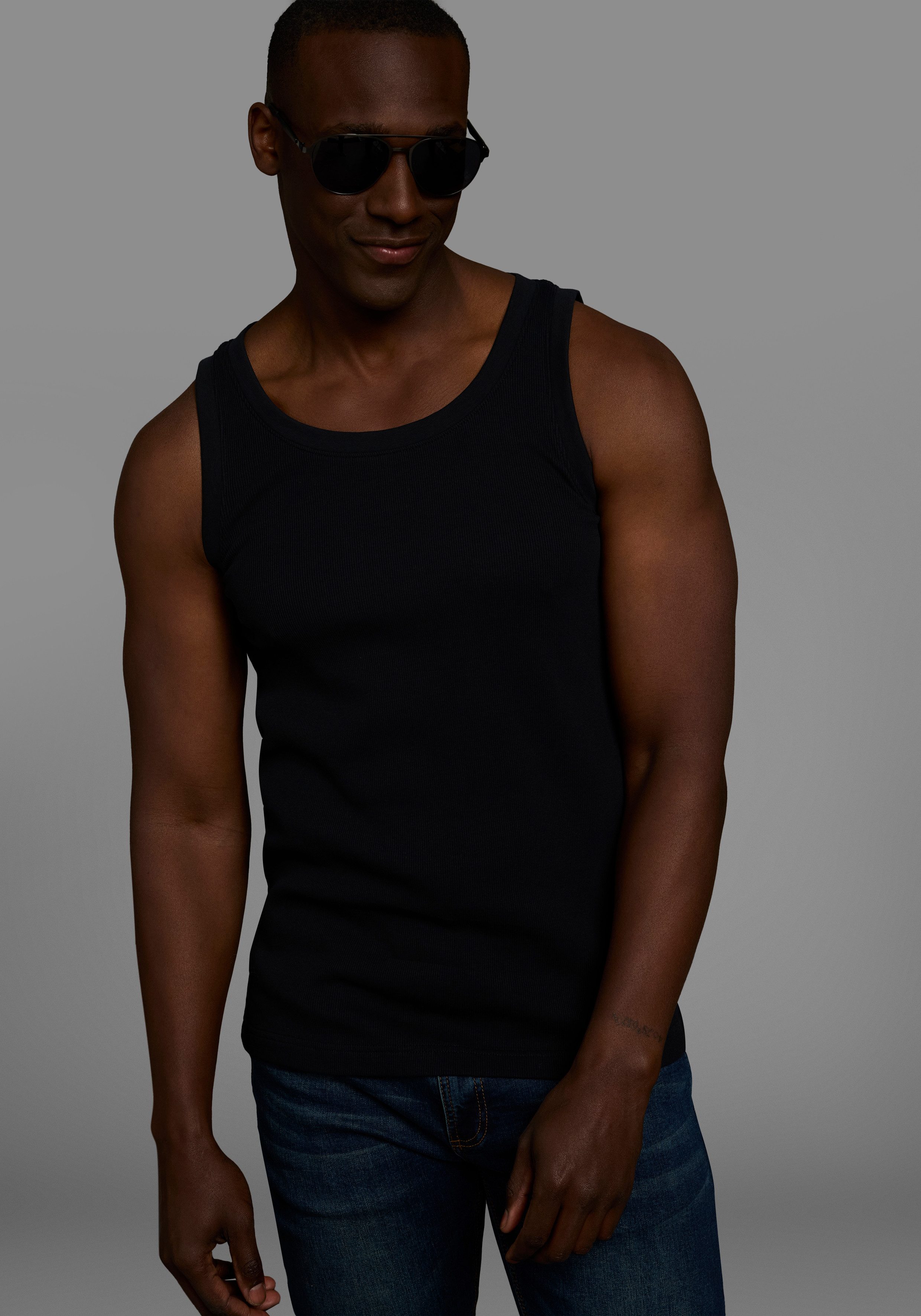 Bruno Banani Muscle-shirt in ribkwaliteit (2 stuks)