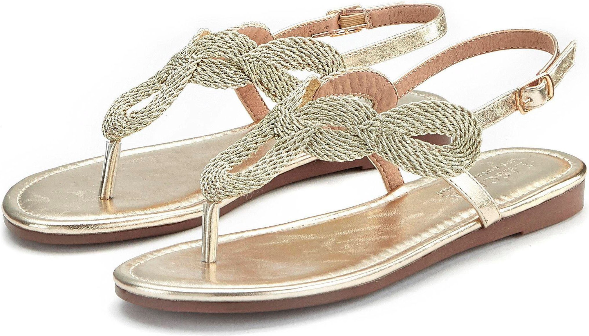 Lascana Teenslippers Sandaal, pantoletten in metallic-look VEGAN