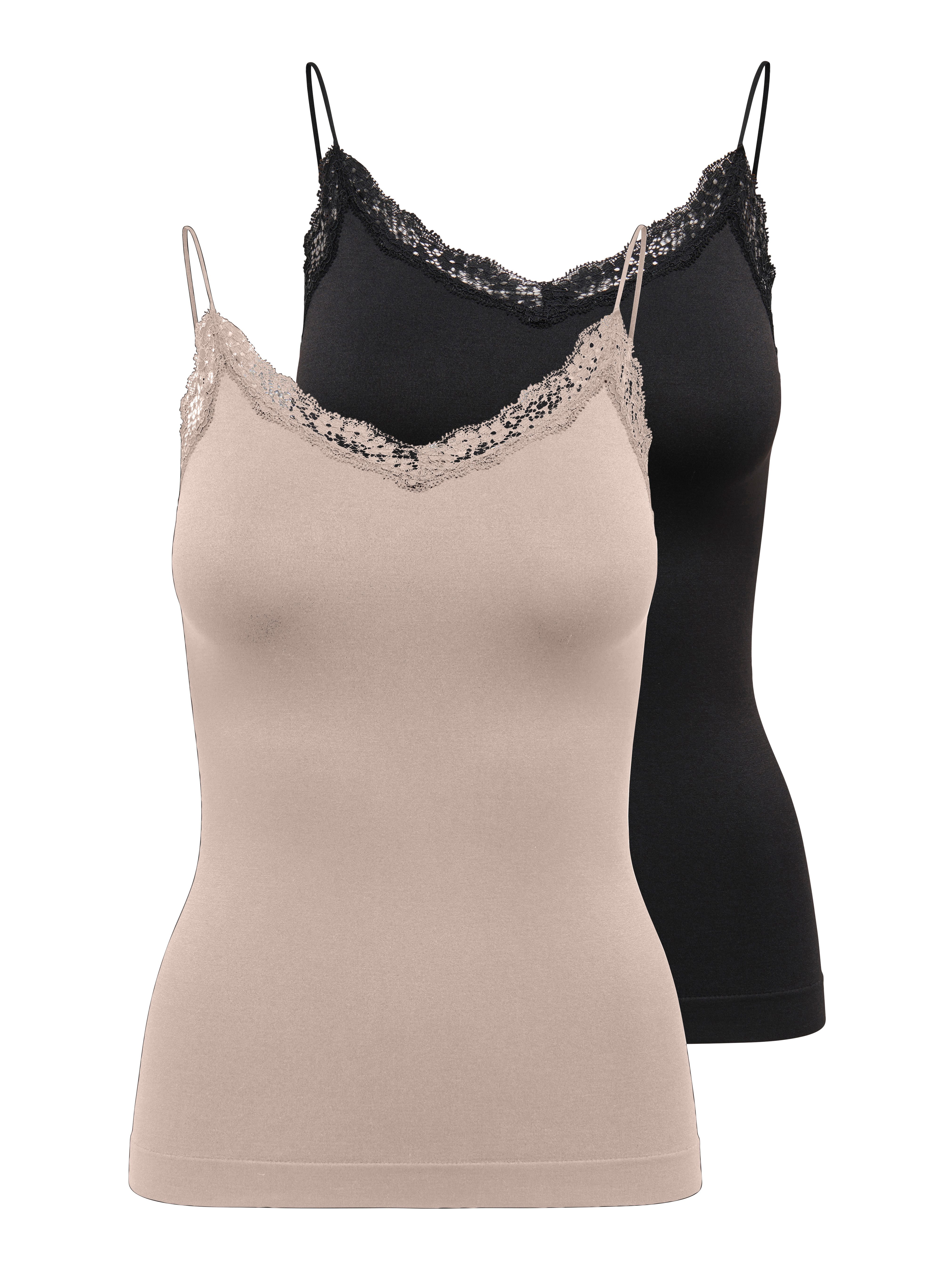 Only Top ONLVICKY LACE BASIC 2-PACK SEAMLESS TOP (set 2-delig)