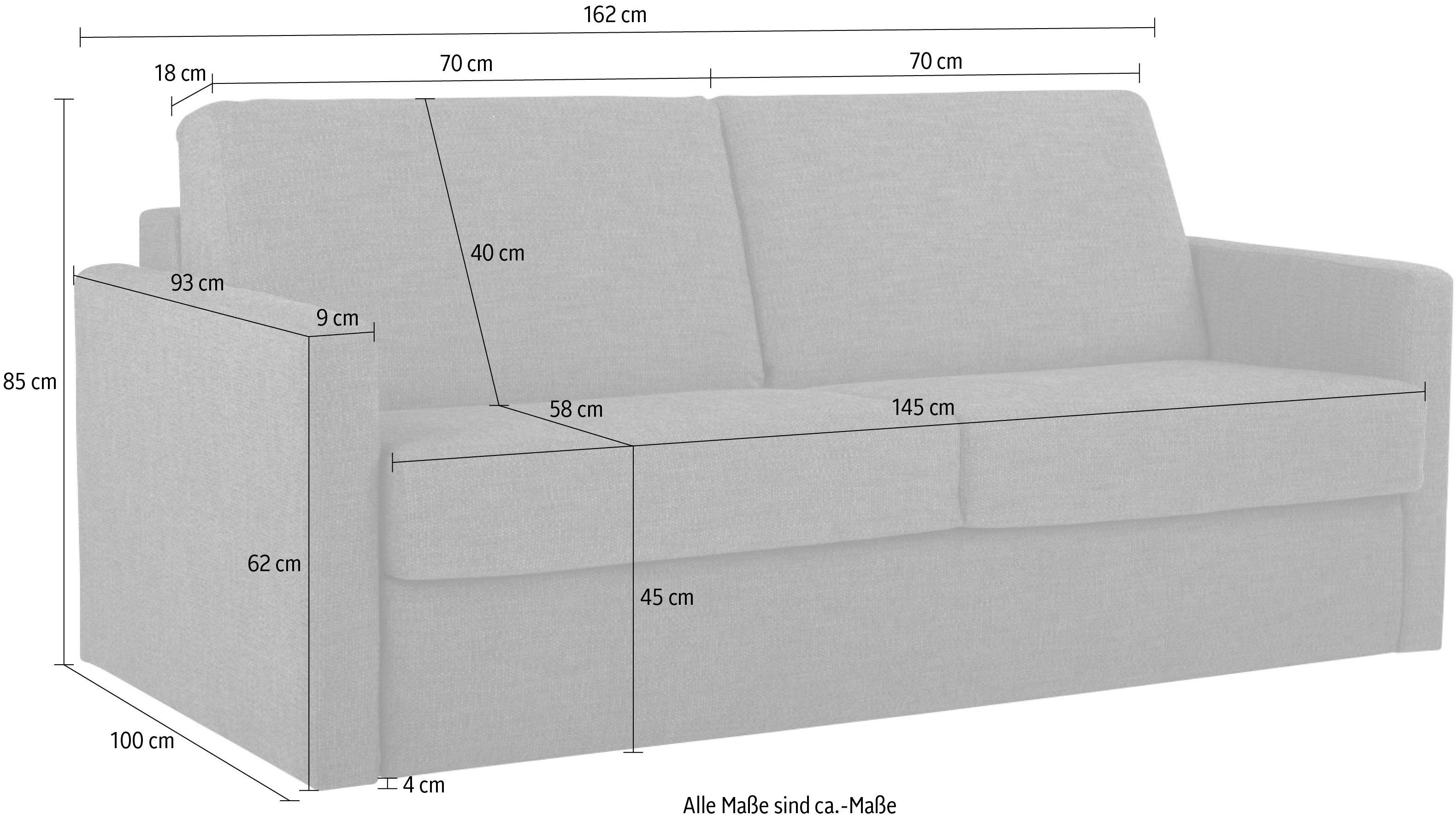 Places of Style Slaapbank Goldpoint 162 cm, slaapbank, ligoppervlak 120/200 cm,