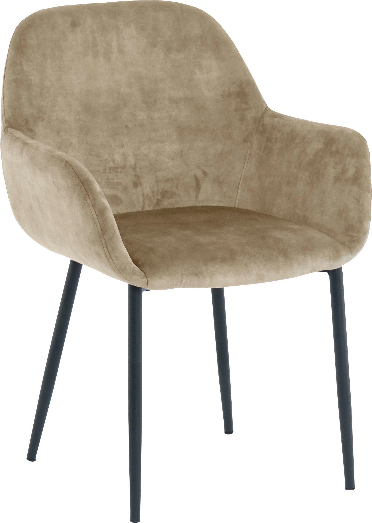 SIT Stoel met armleuningen glamoureuze bekleding in fluwelige look (set, 2 stuks)