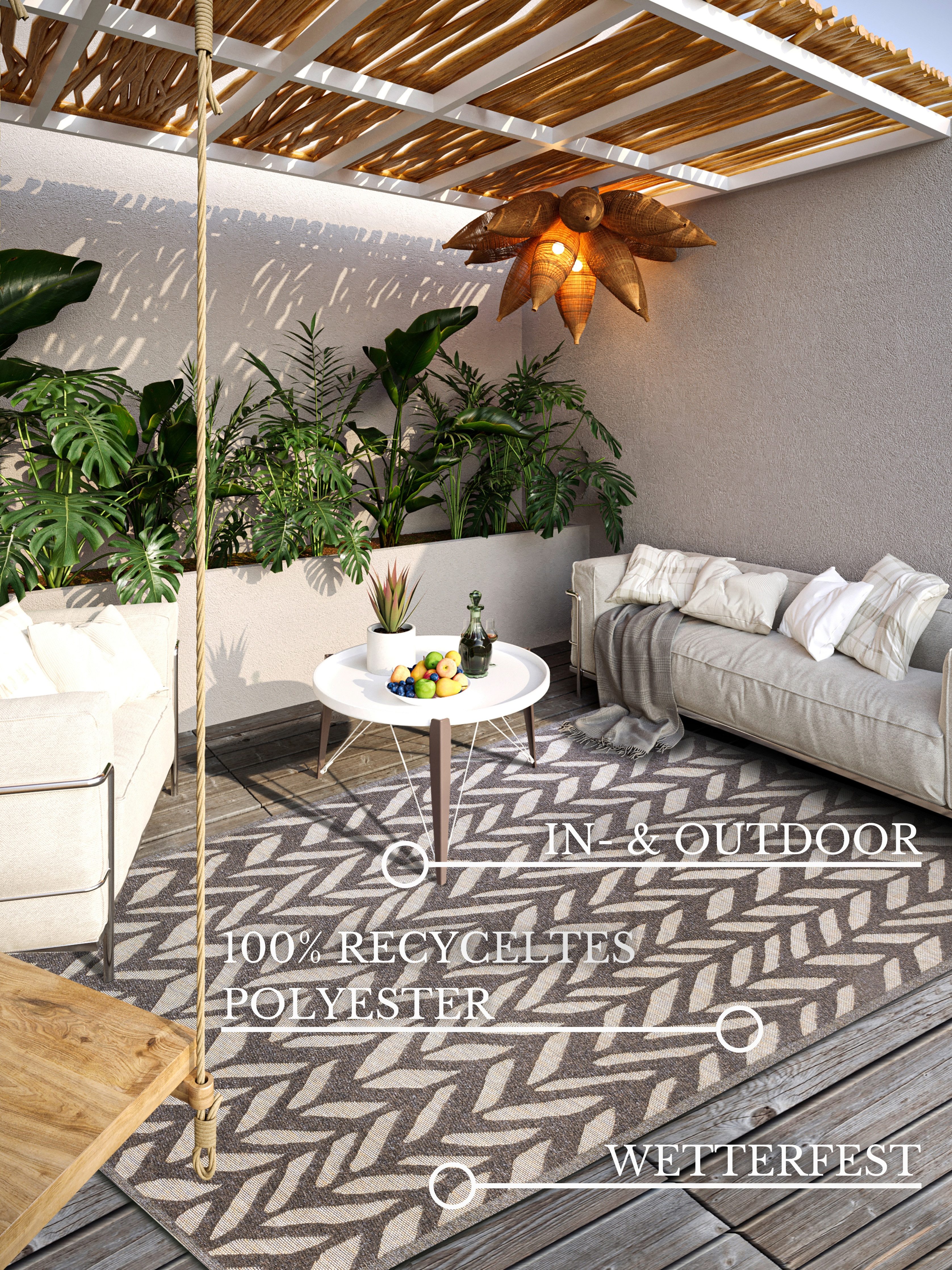 Villeroy & Boch Outdoorkleed Georgette In-& Outdoor, Vlakweefsel, weerbestendig, Terras, Balkon, modern, Trend