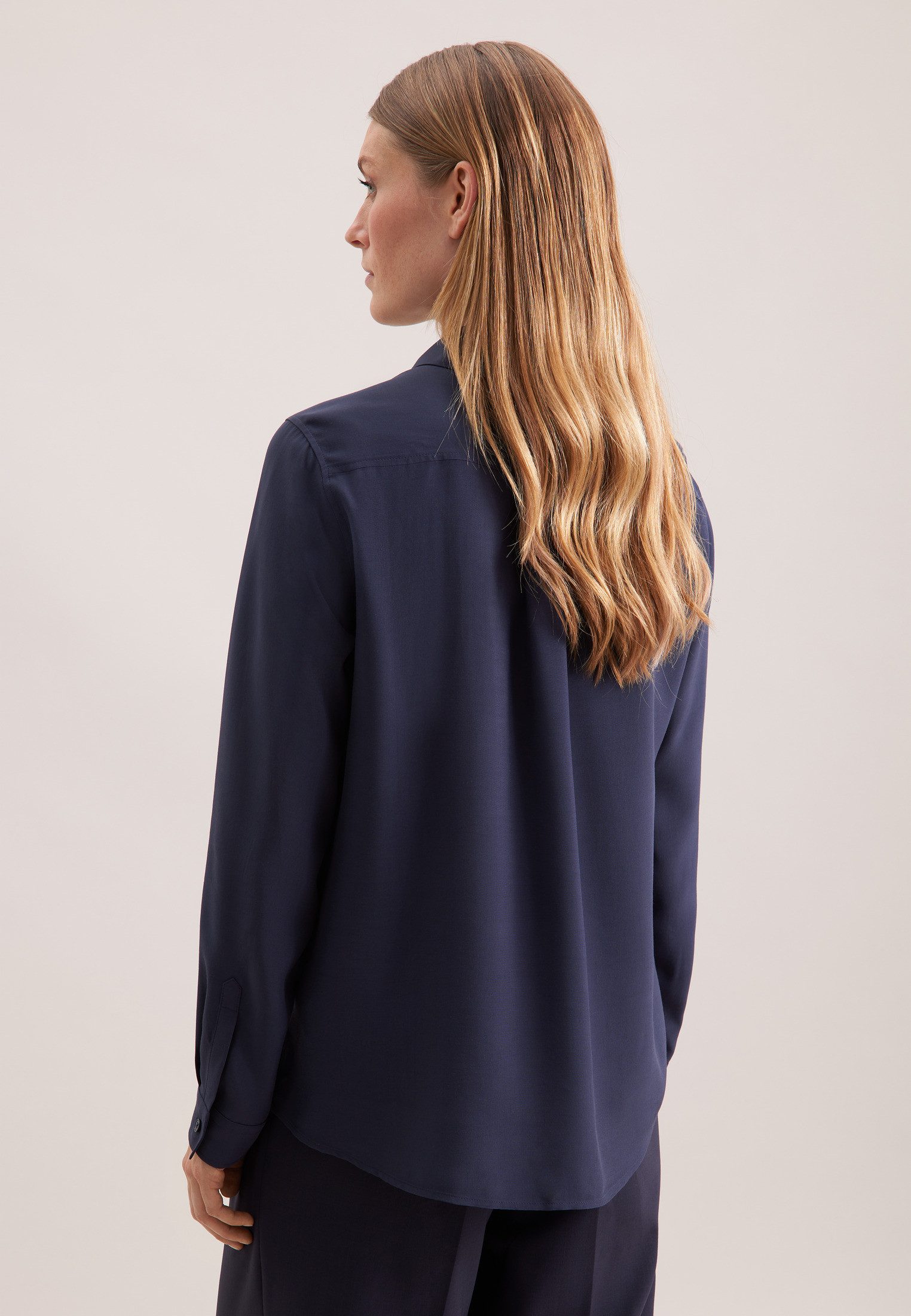 seidensticker Overhemdblouse Lange mouwen kraag uni