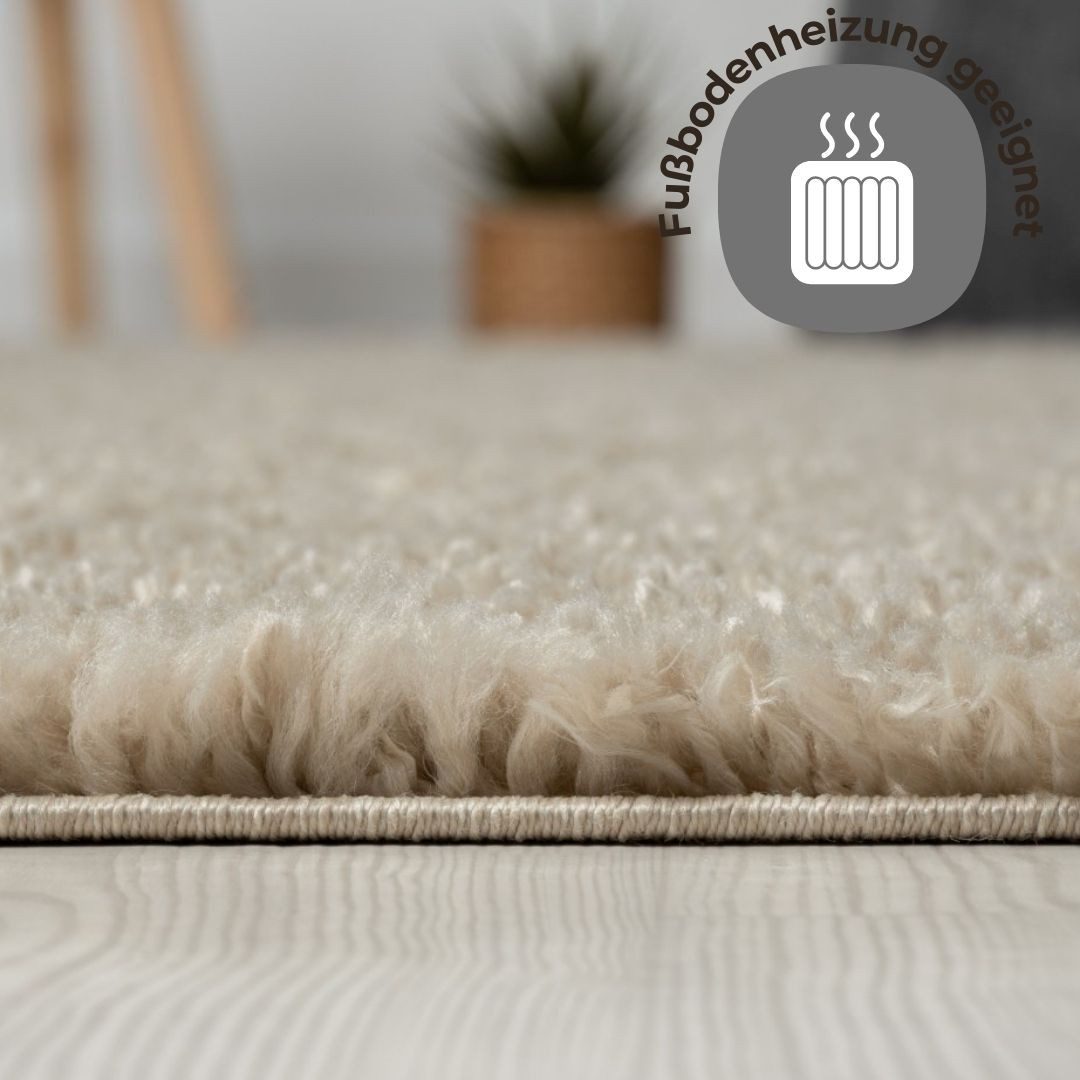 my home Hoogpolig vloerkleed Banji Uni-kleuren, zacht en fluffy, ook als loper en in rond verkrijgbaar