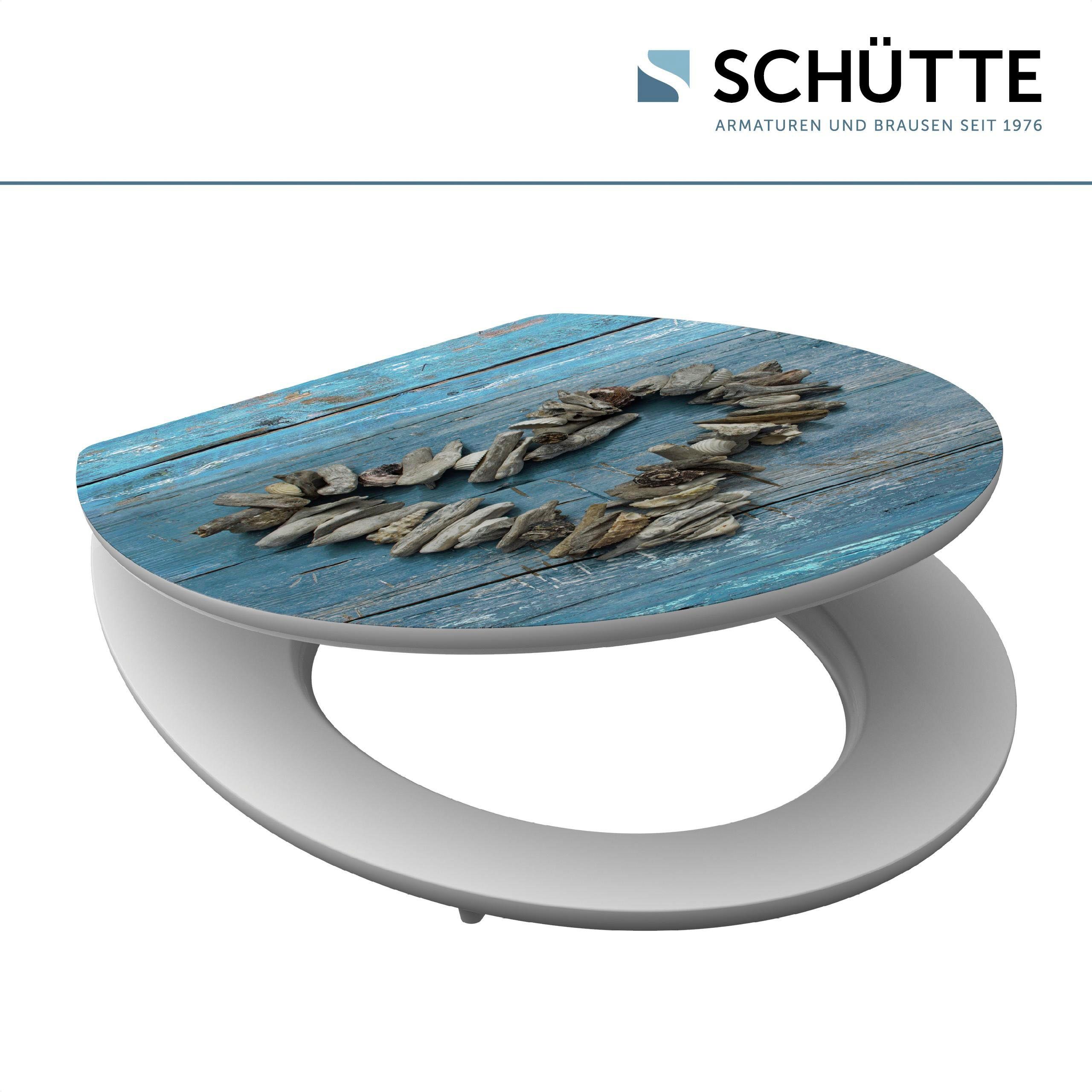 Schütte Toiletzitting Shell heart High gloss met houten mdf-kern, met softclosemechanisme