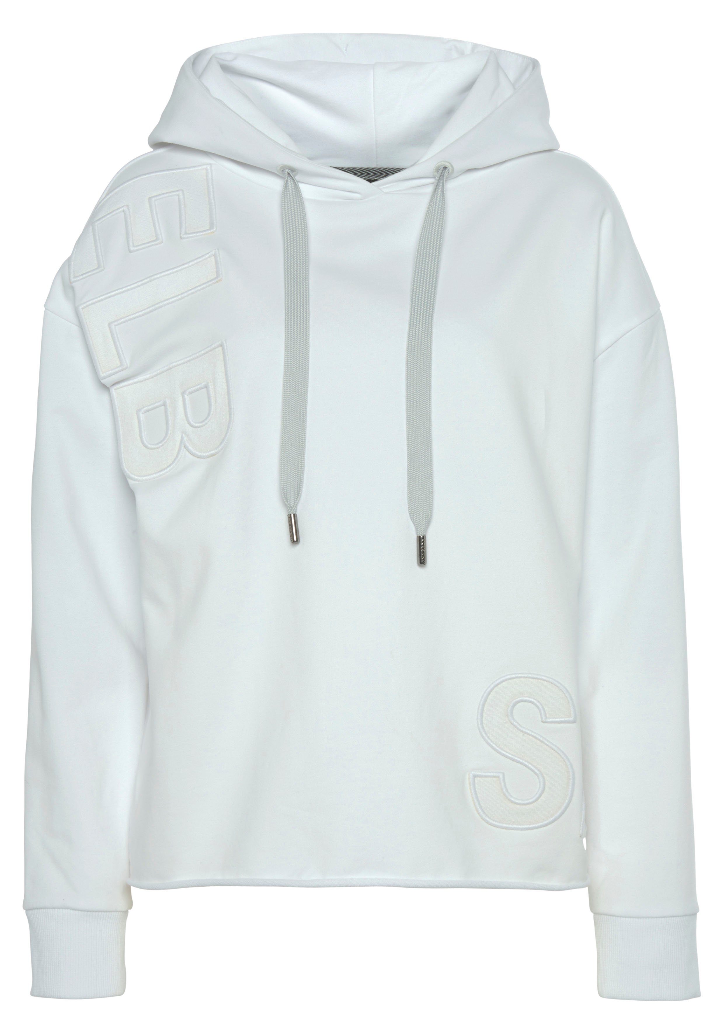 Elbsand Hoodie ELGIN met logo-borduurwerk, losse hoodie van elastische katoen
