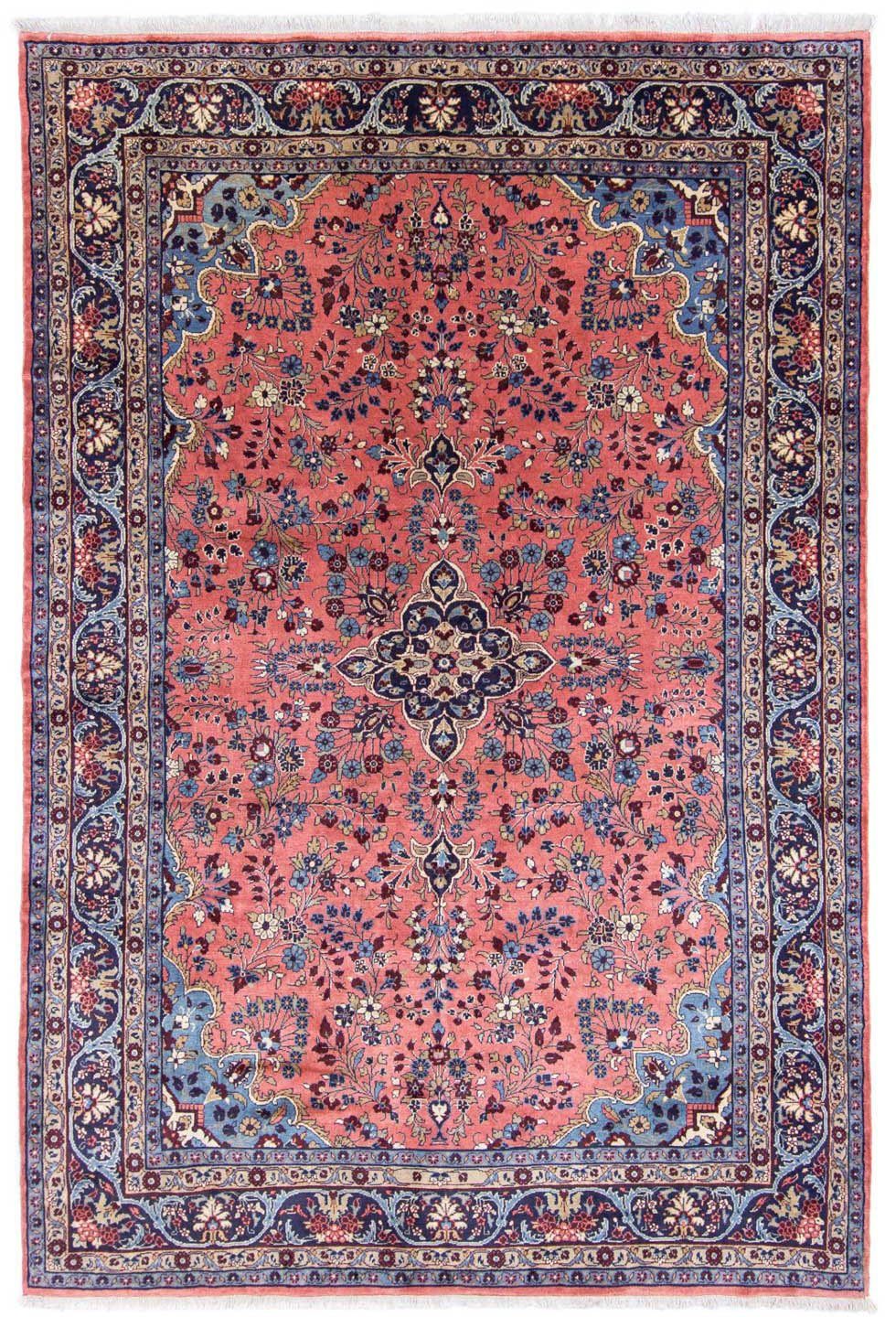 morgenland Wollen kleed Meeraban medaillon rosso 298 x 206 cm Uniek exemplaar met certificaat