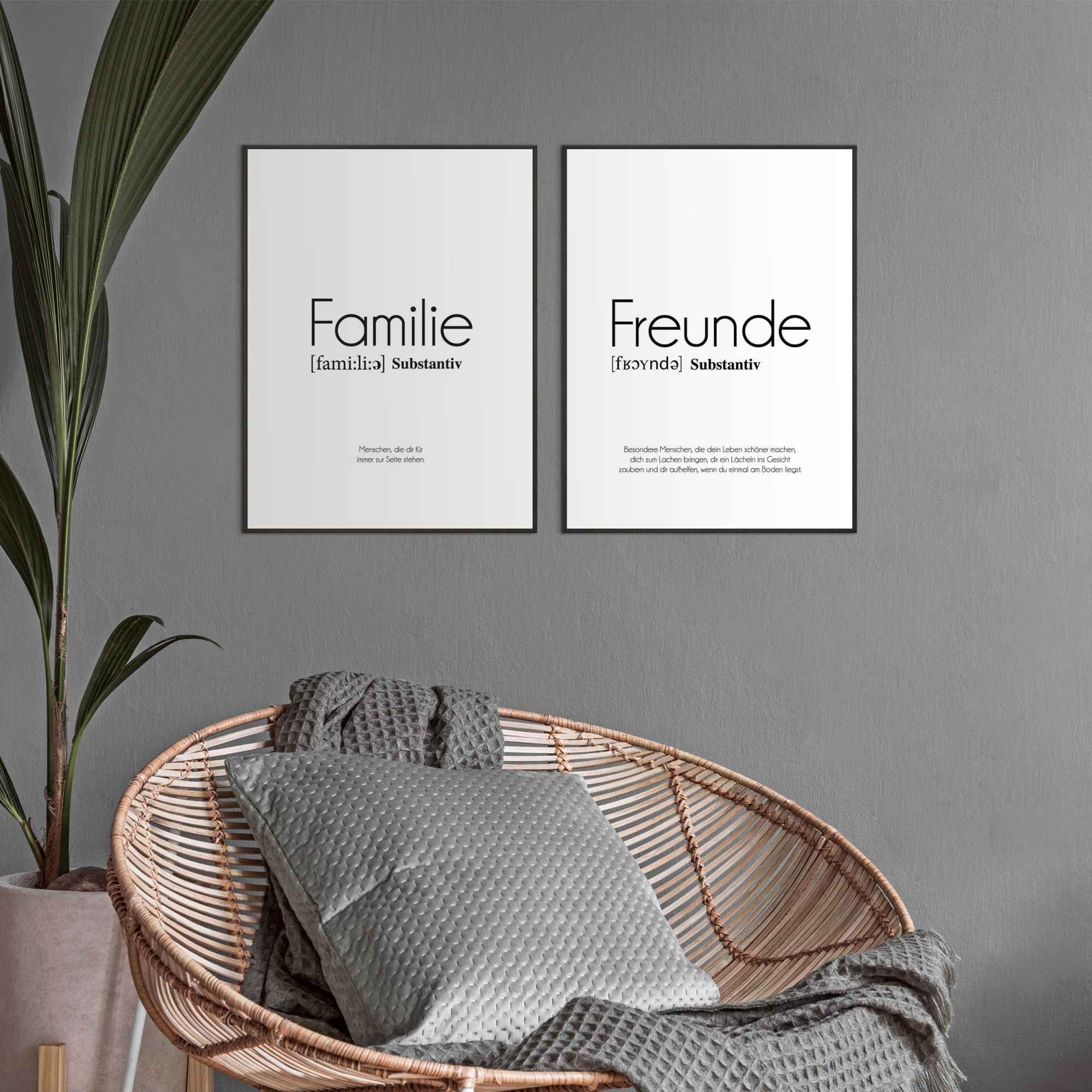 Reinders! Artprint Gezin tekst - modern - vrienden (2-delig)