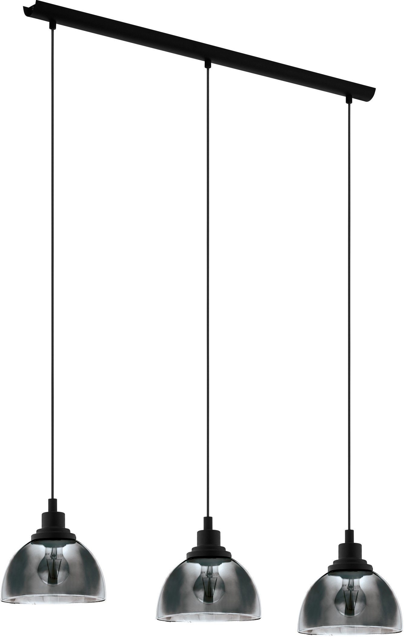 EGLO Hanglamp BELESER zwart / l90,5 x h110 x b20,5 cm / van staal - hanglamp