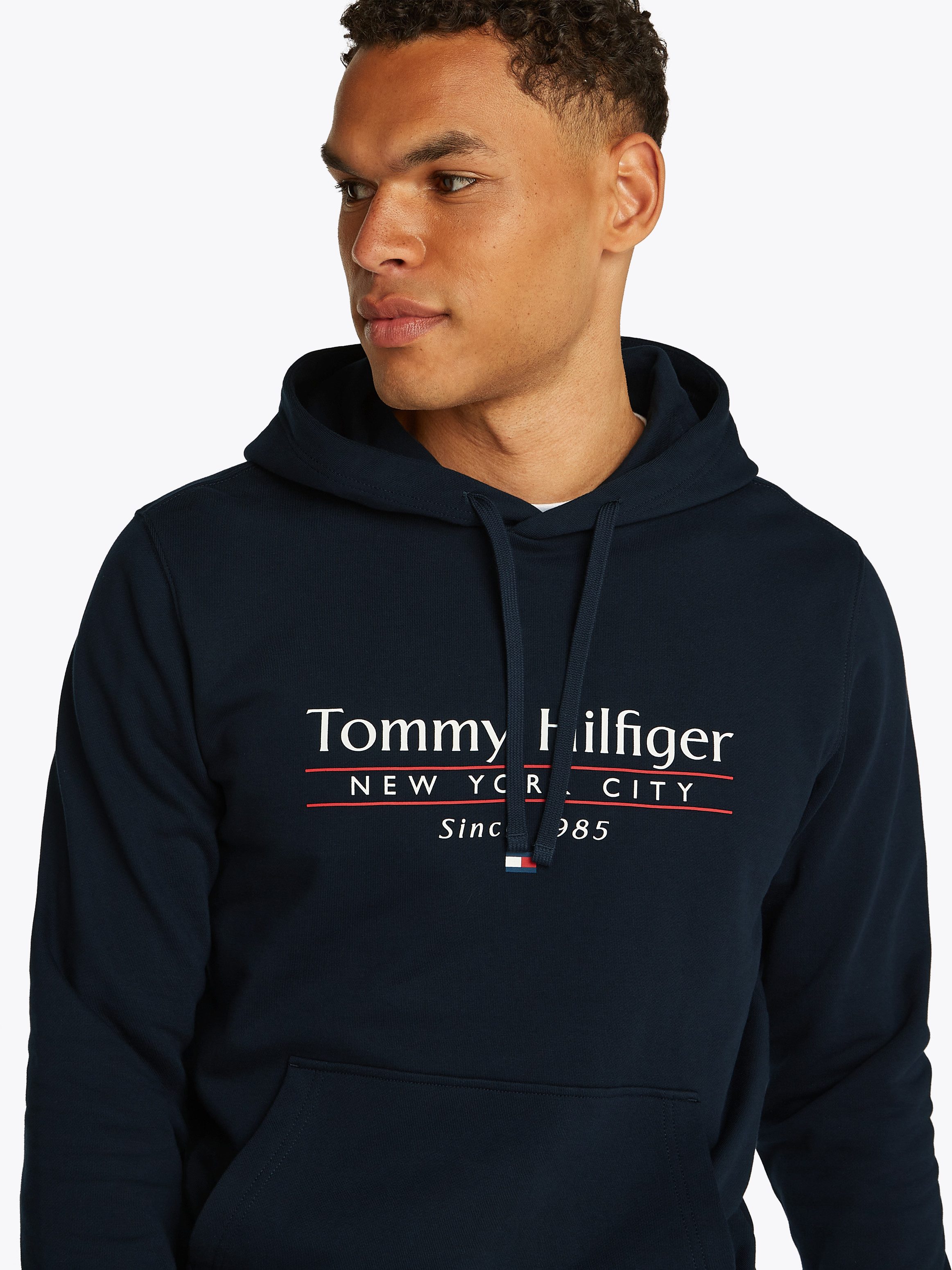 Tommy Hilfiger Hoodie HILFIGER CENTER STACK HOODY met grote meerkleurige print