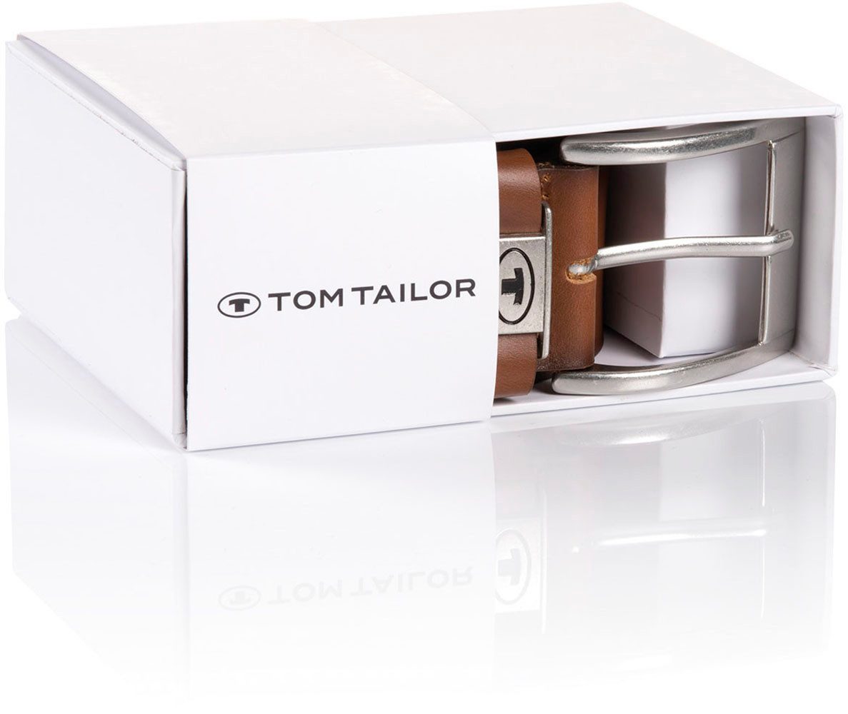 Tom Tailor Leren riem TTNATHAN in cadeauverpakking