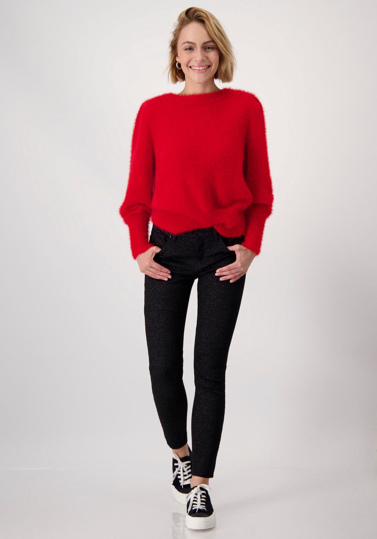 Monari Skinnybroek Glitter jeansbroek