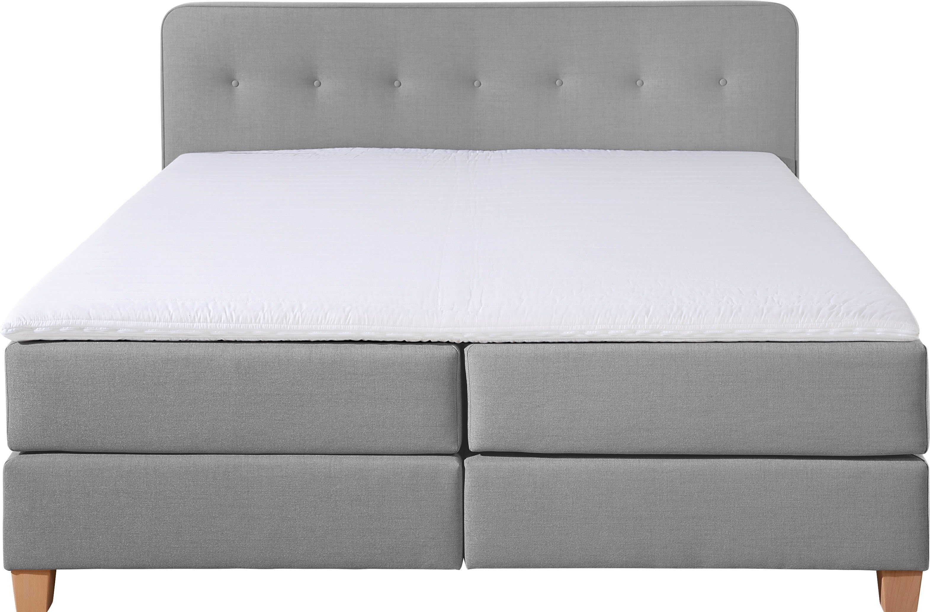 Home affaire Boxspring Fargo inclusief topper, in 3 soorten matrassen, in fluweel of structuurstof