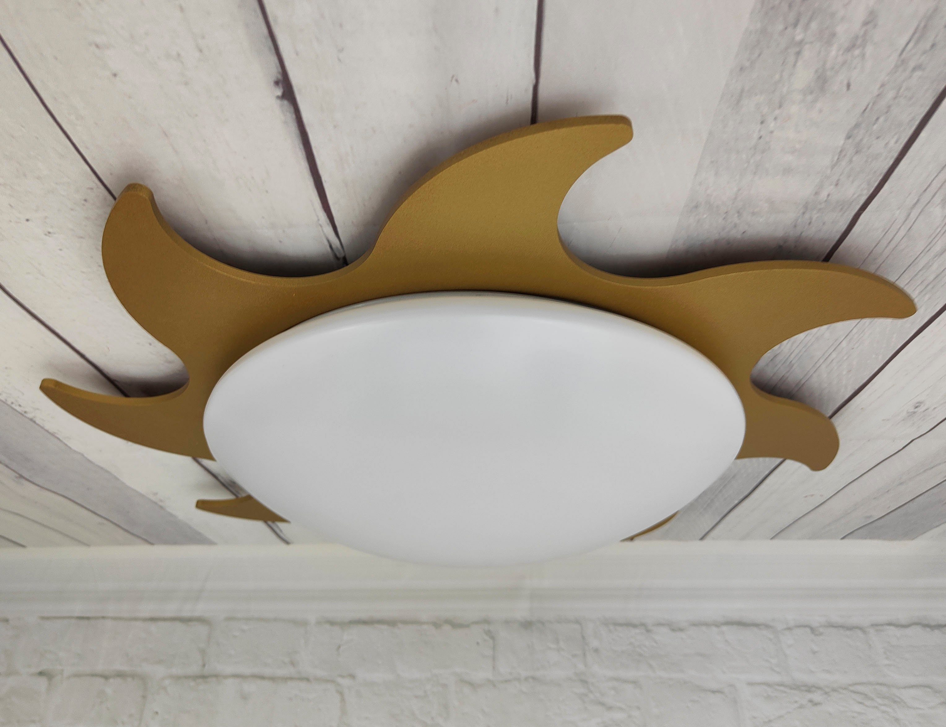 niermann Plafondlamp Plafonnière Zon, goudkleur E27 fitting voor eenvoudige lichtbronwisseling (1 stuk)