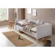 luettenhuett bed ellen van massief grenenhout, in 2 verschillende kleuren, met houten poten wit