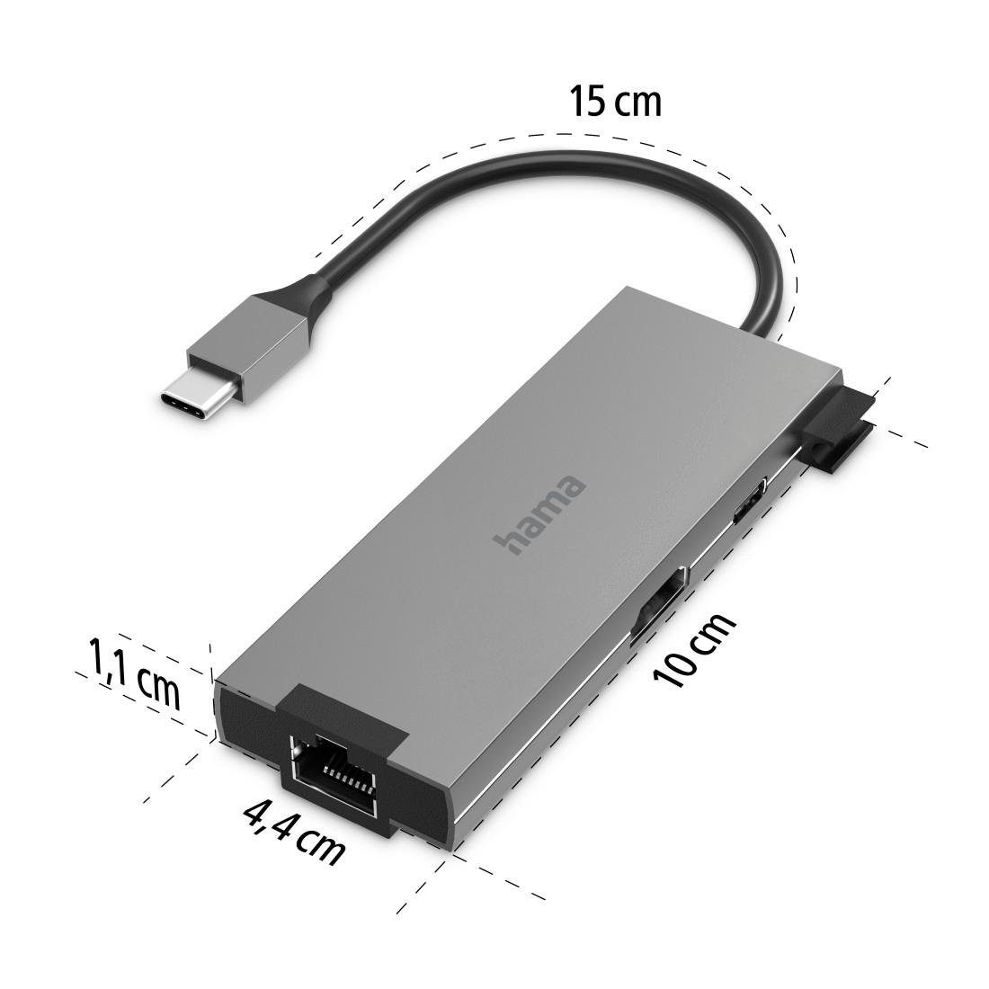 Hama USB-adapter USB-C multiport hub voor laptop met 5 poorten, USB-A, USB-C, HDMI, LAN (1 stuk)