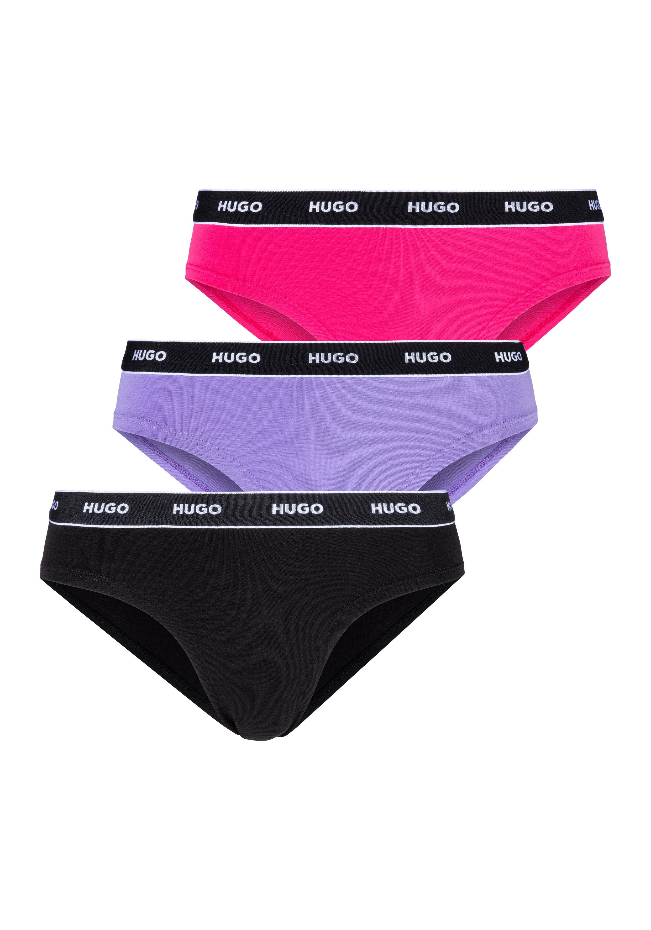 HUGO underwear Slip TRIPLET BRIEF STRIPE met contrasterende logo-band (3 stuks)