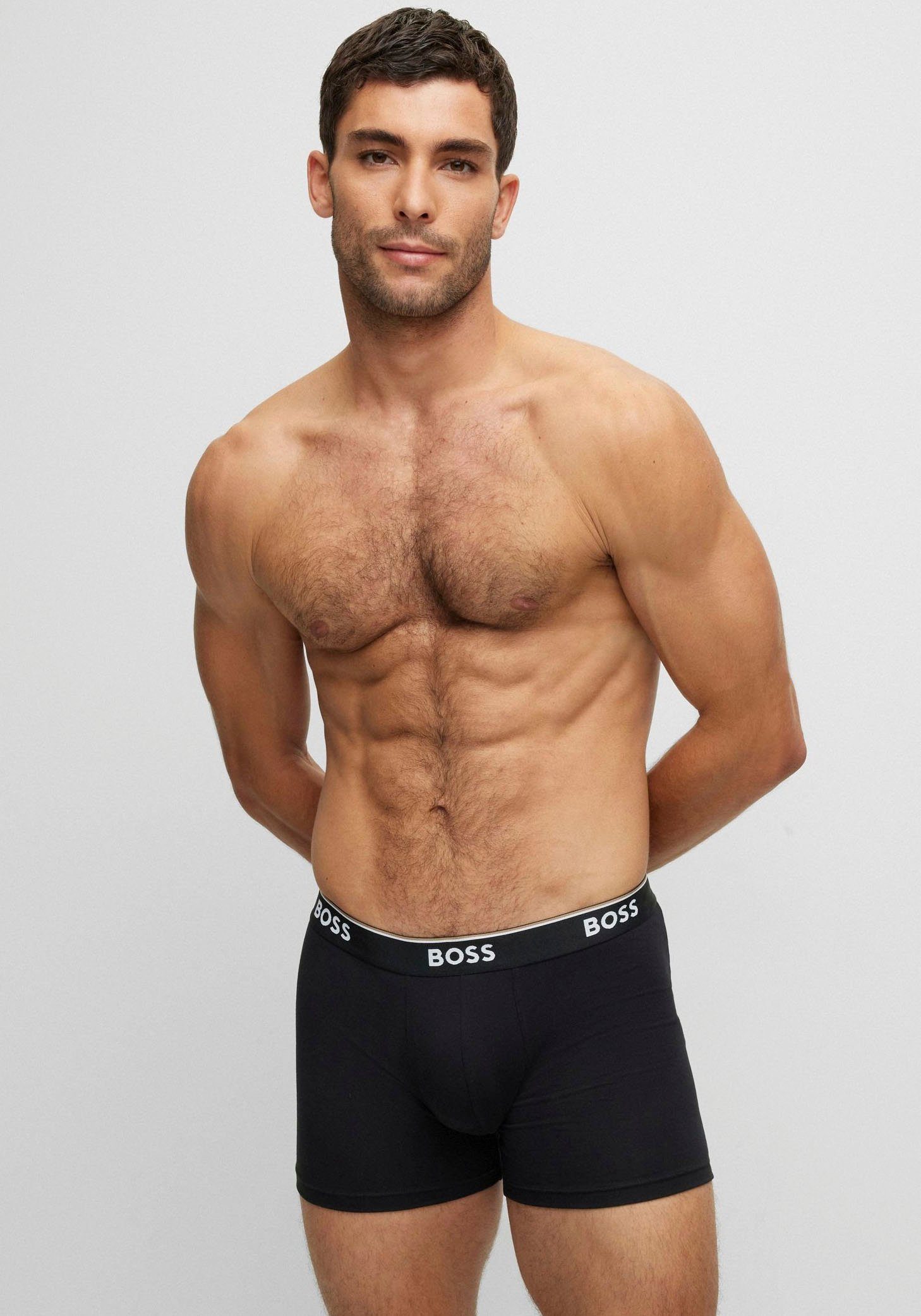BOSS Lange boxershort BRIEF 3 PACK met in kleur bijpassende weefband (3 stuks)